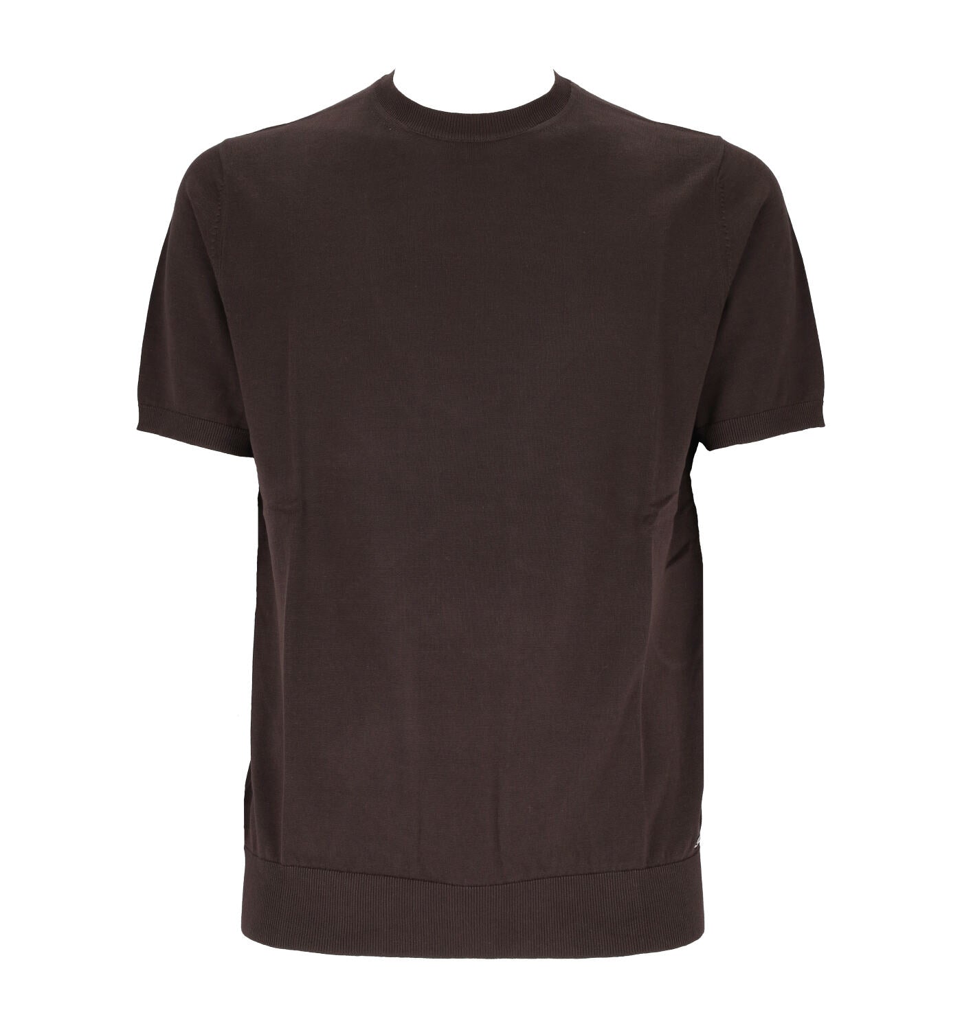 Maglia girocollo mezza manica in filo, finezza quattordici
