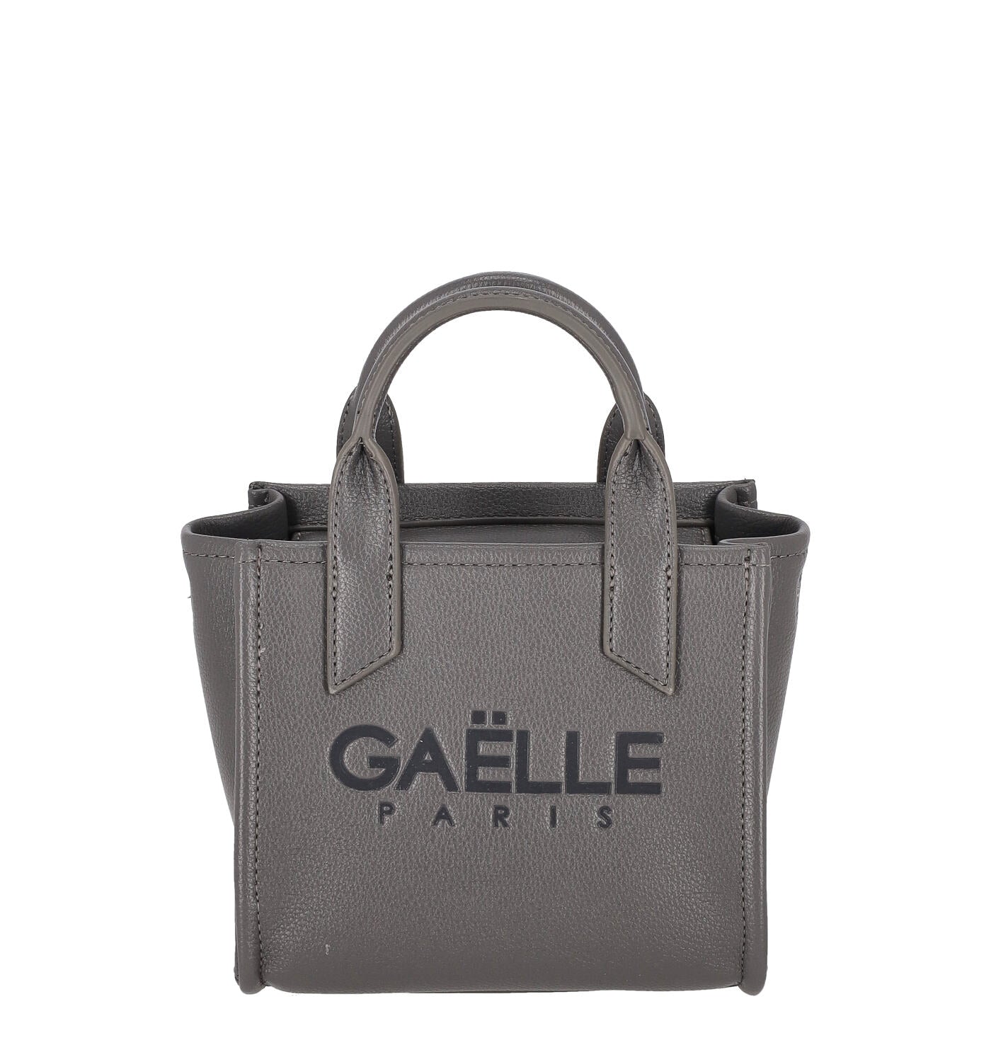 Borsa bauletto con manici corti e logo sul davanti , tracolla removibile .