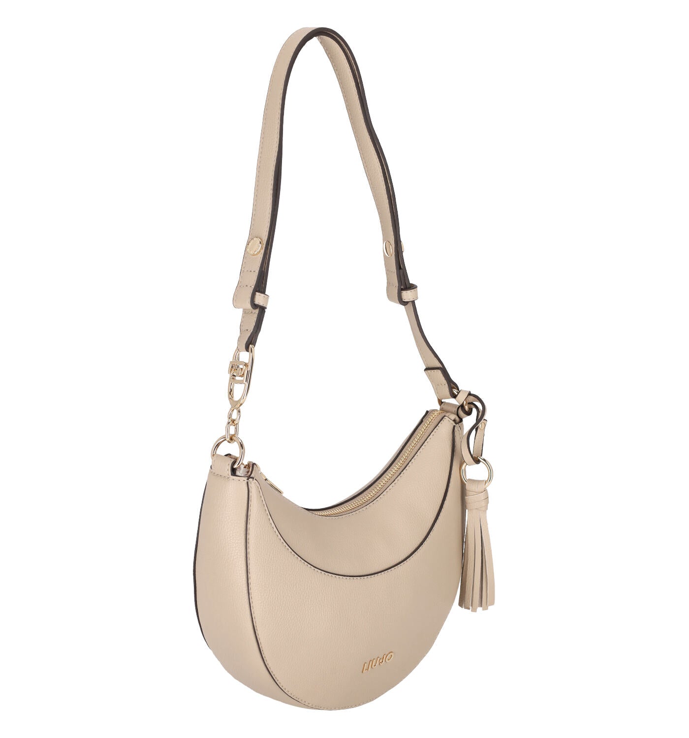 Borsa sottospalla ovale con chiusura a zip e tracolla regolabile