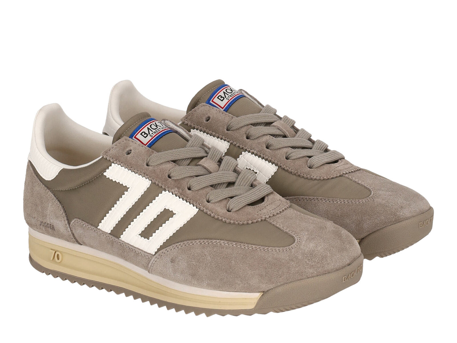 Sneakers in camoscio e nylon con riporti bianchi