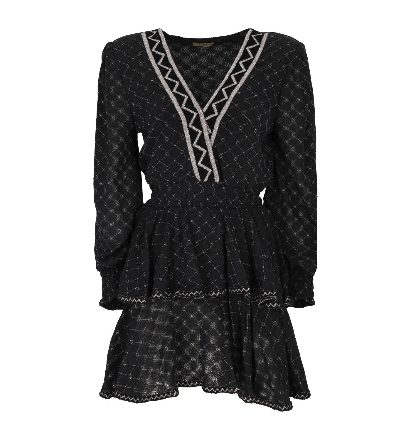 Abito in tessuto lurex con applicazioni