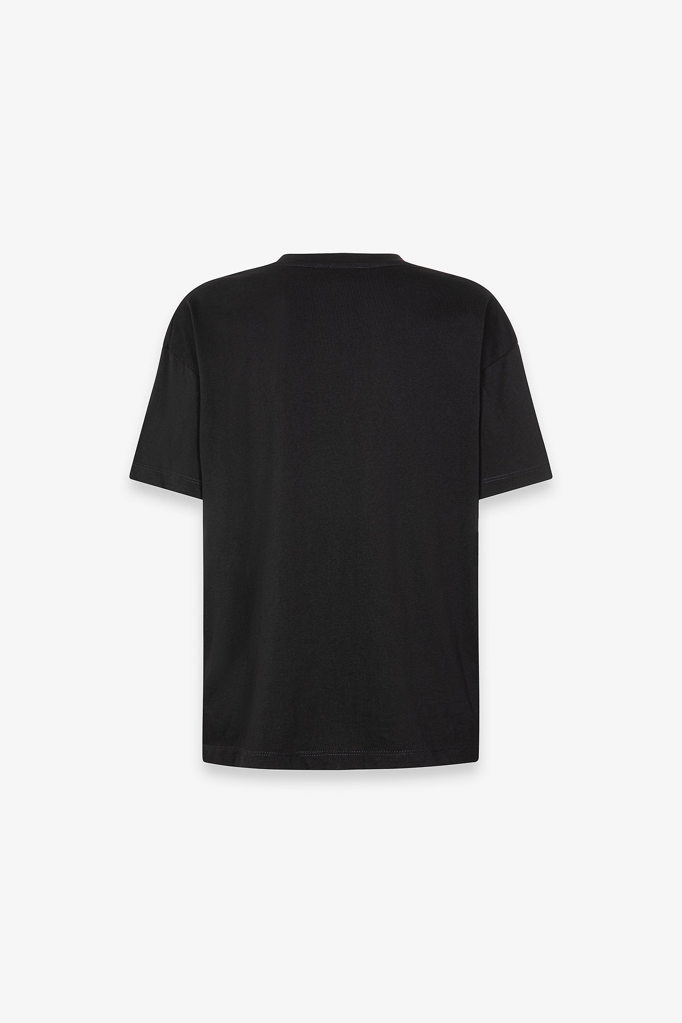 T-shirt paricollo mezza manica con logo in strass