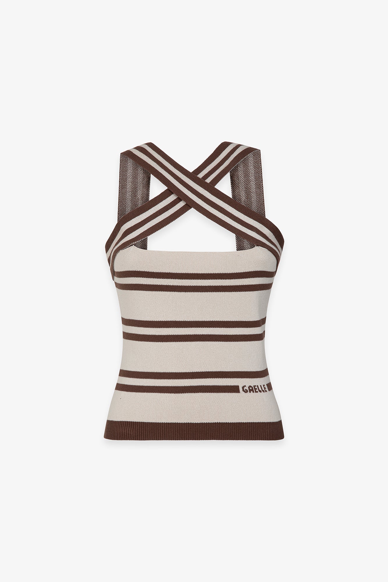 Top a incrocio in maglia a righe