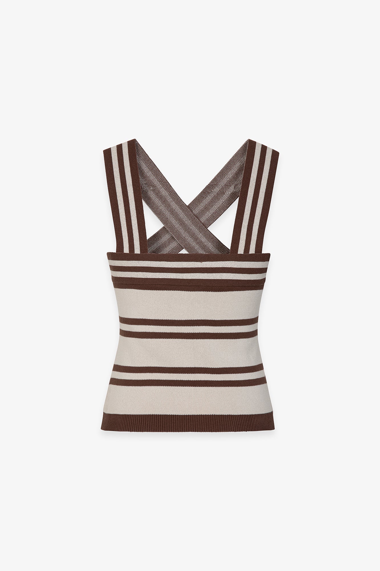 Top a incrocio in maglia a righe