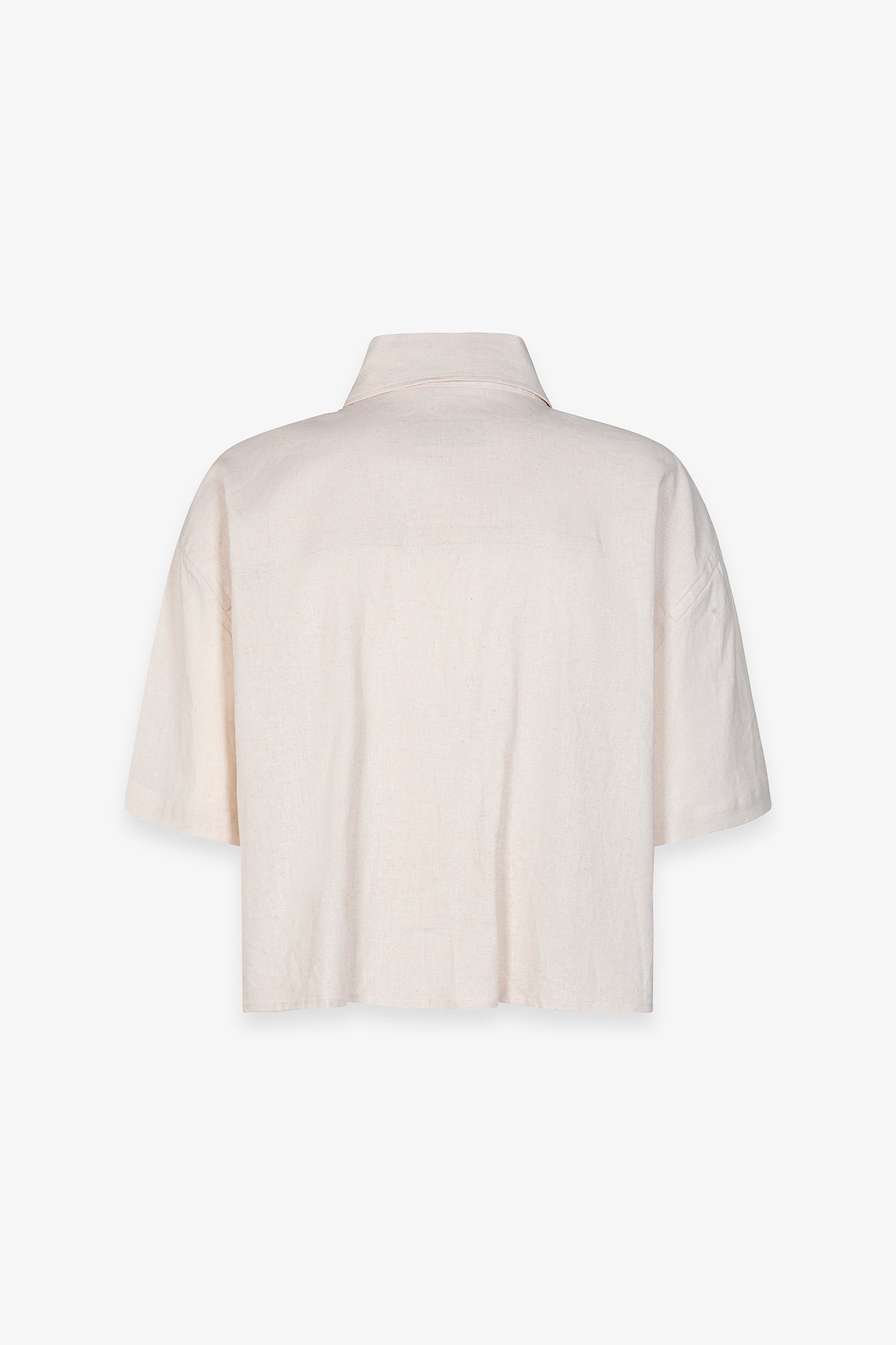 Camicia a mezza manica cropped in mistolino