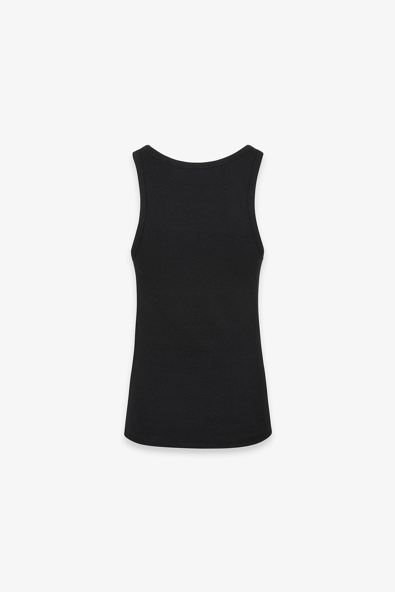 Top canotta a costine con logo gommato