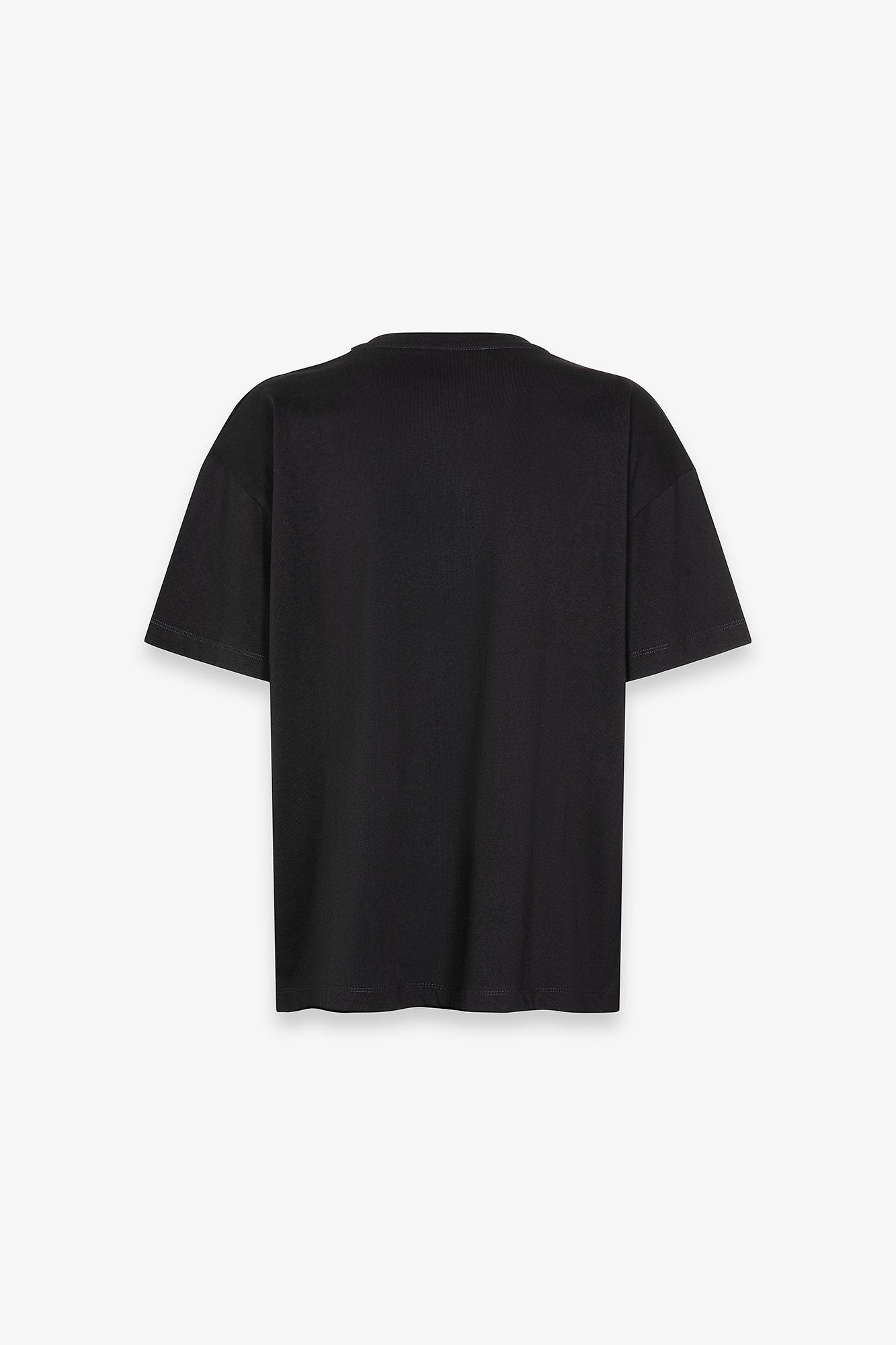 T-shirt paricollo mezza manica con logo in swarovski