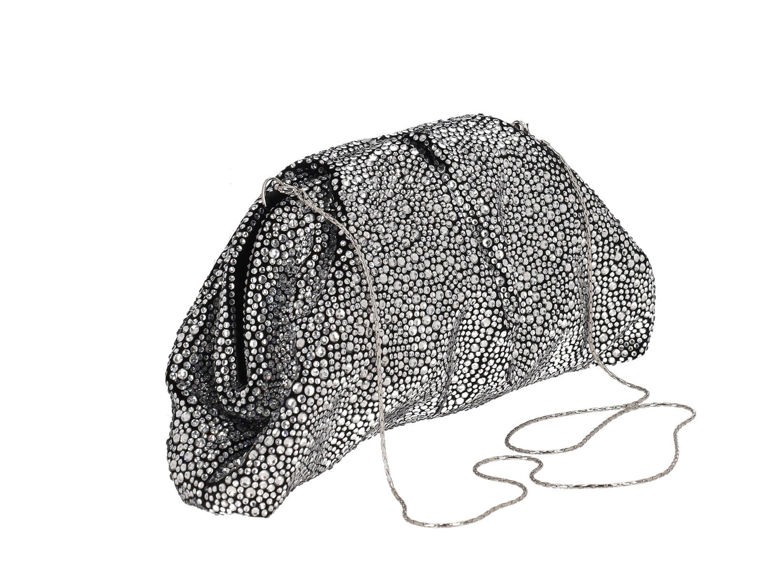 Clutch in velluto ricoperta di strass