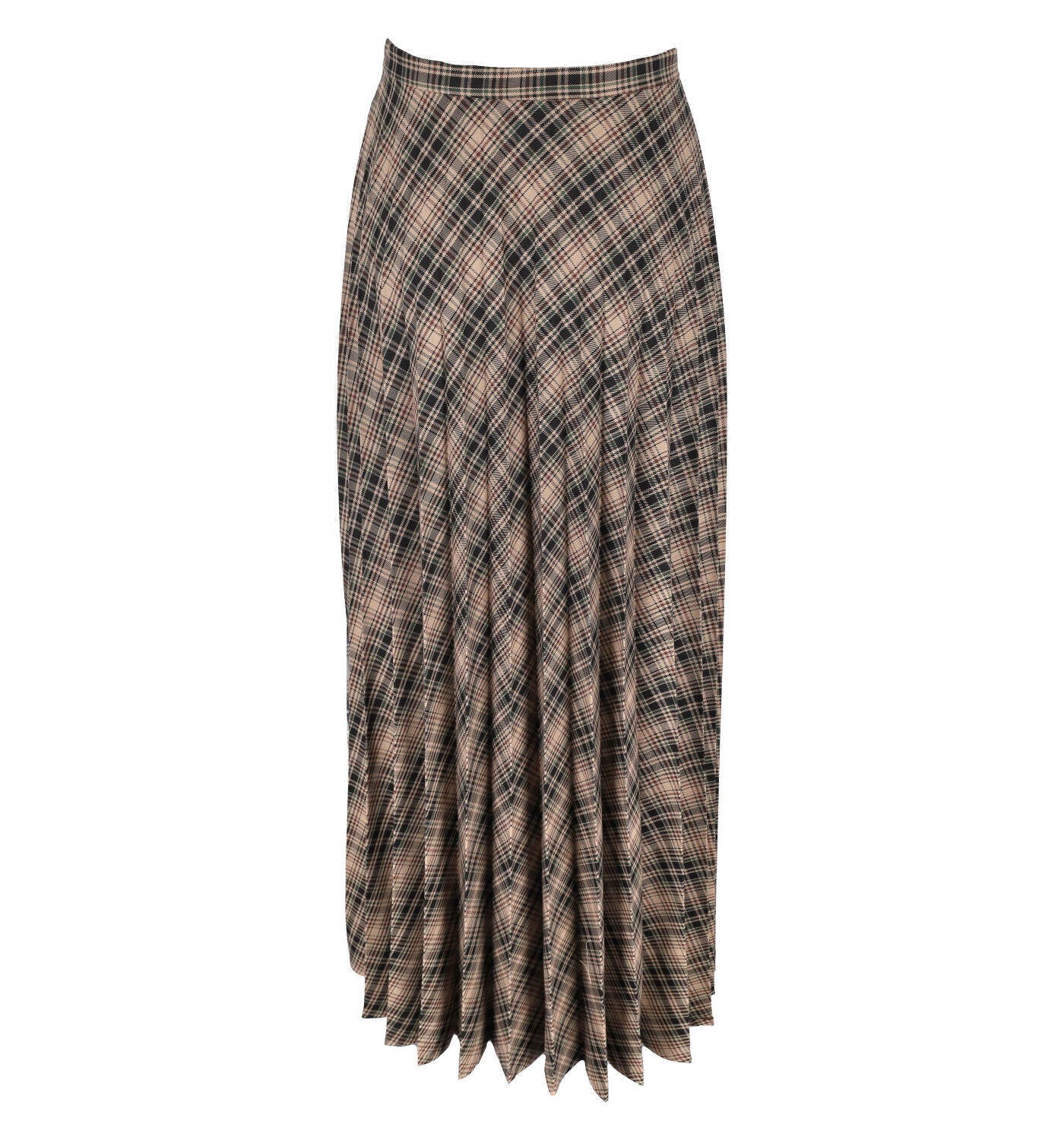 Gonna lunga con plissé con fantasia scacchi