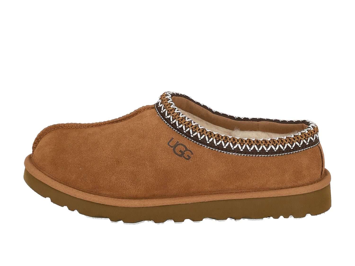 Sabot in camoscio e interno in montone , suola in gomma