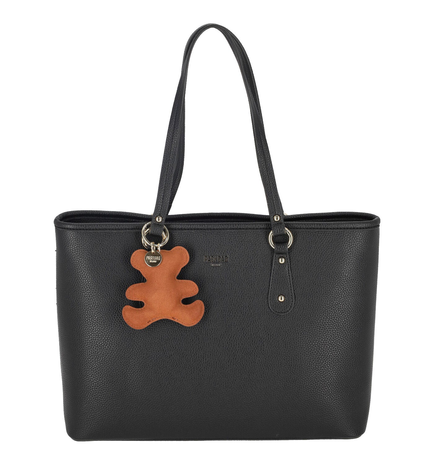 Borsa shopping con ciondolo orso