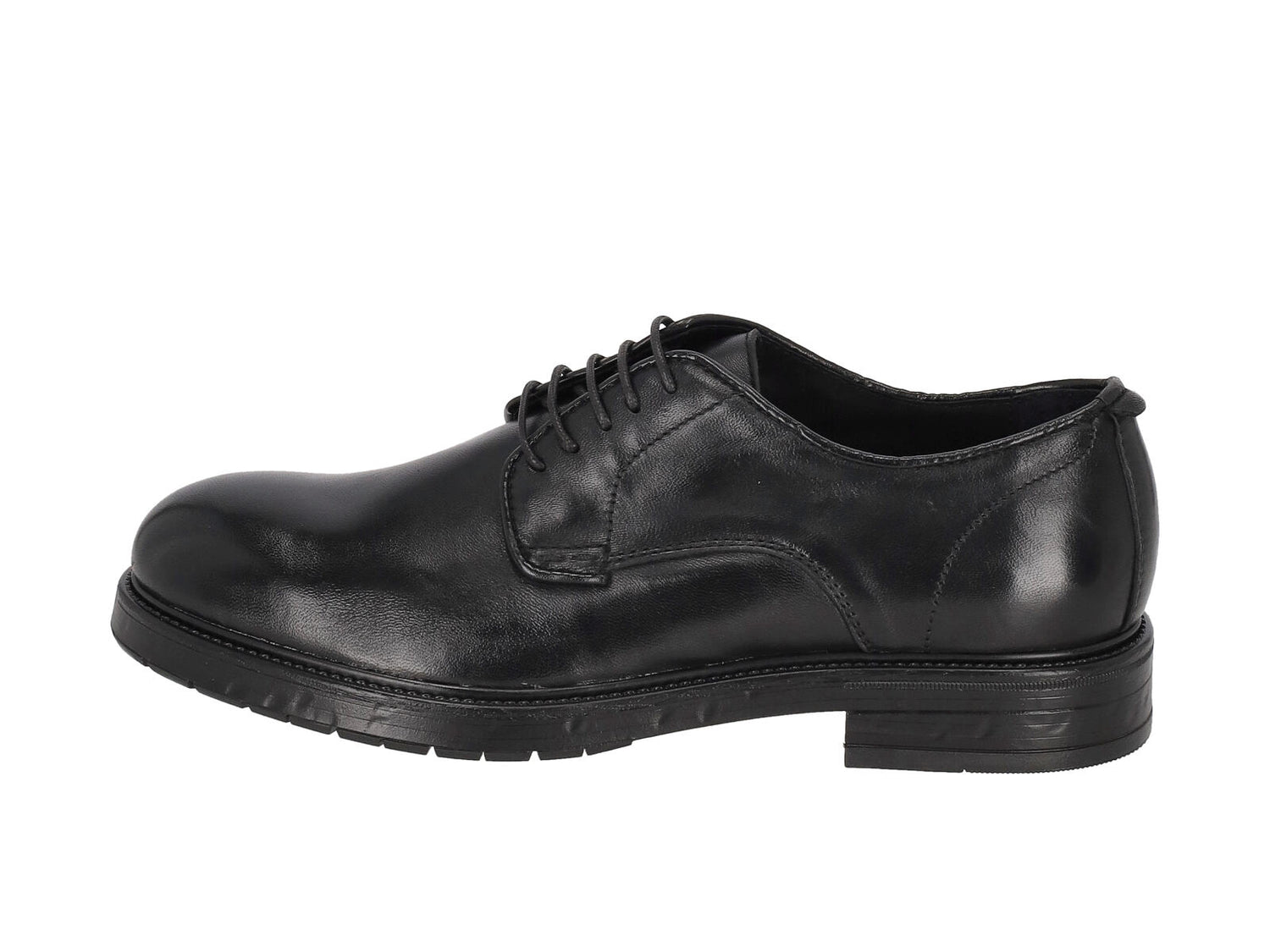 Derby in pelle con suola in gomma