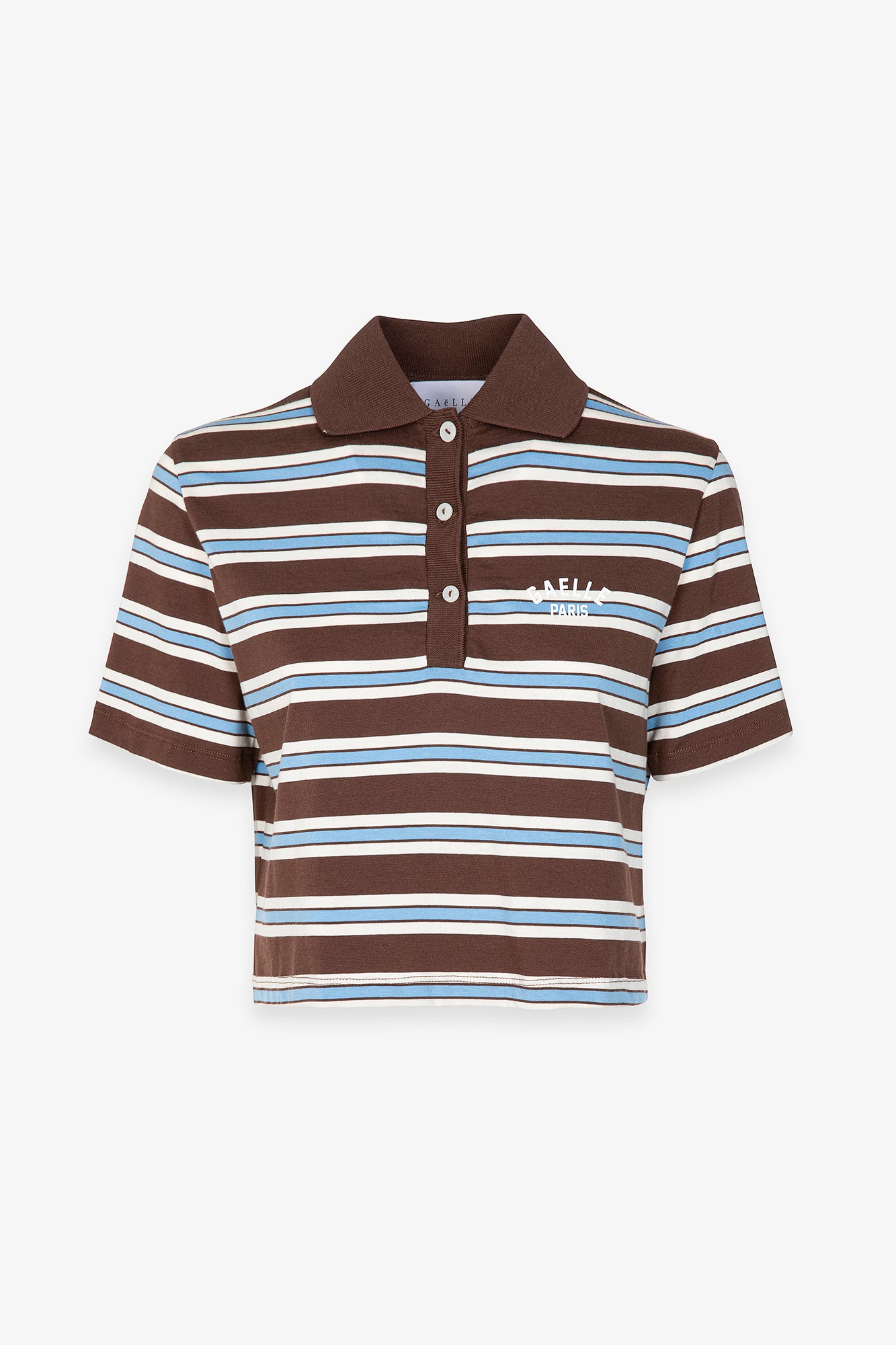 Polo crop mezza manica a righe