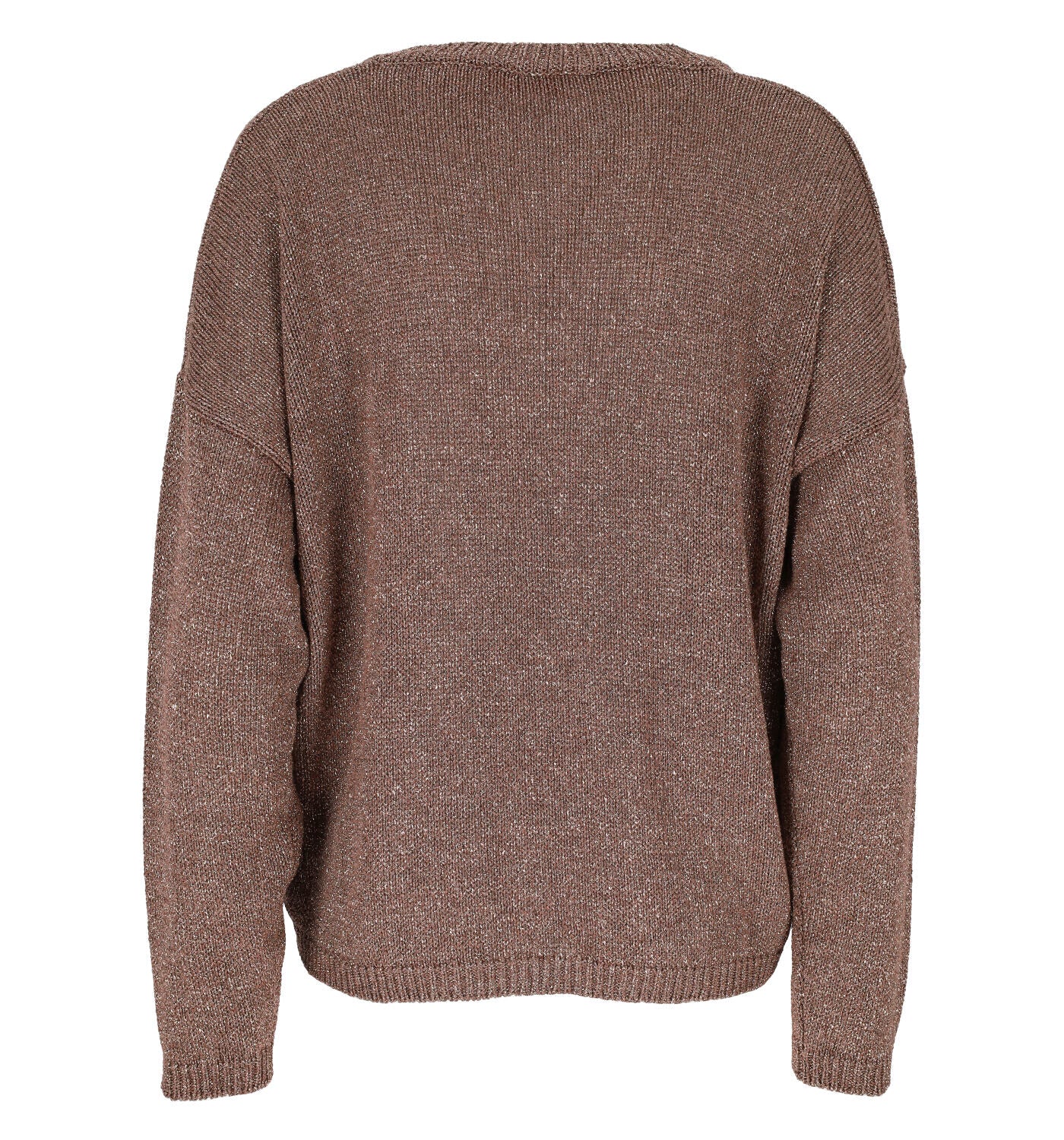 Maglia lurex manica lunga scollo a V