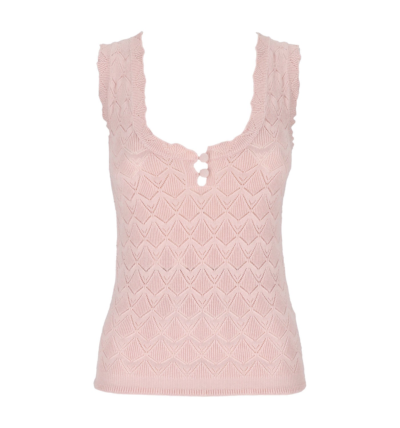 Top traforato con scollo a V