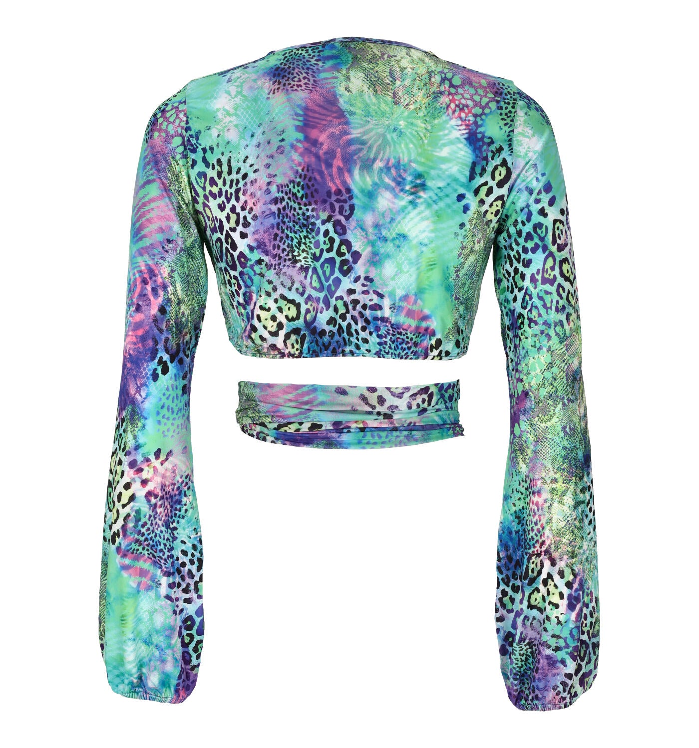 Top corto manica lunga animalier