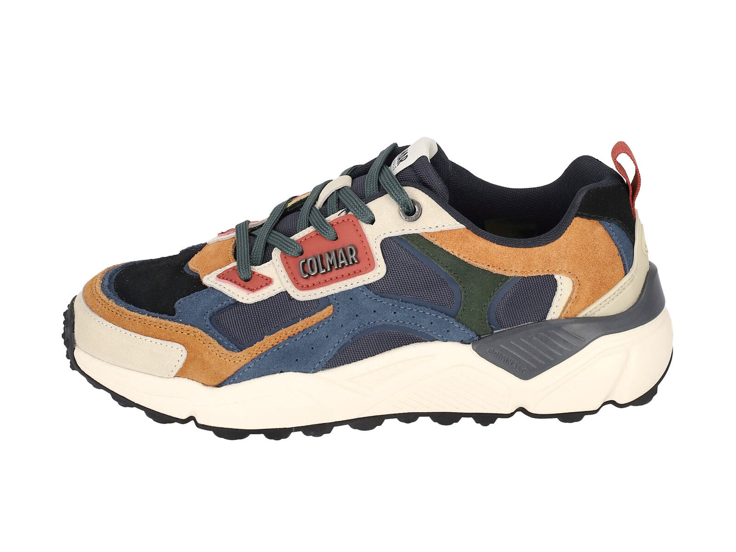 Sneakers in camoscio e tessuto con suola in gomma