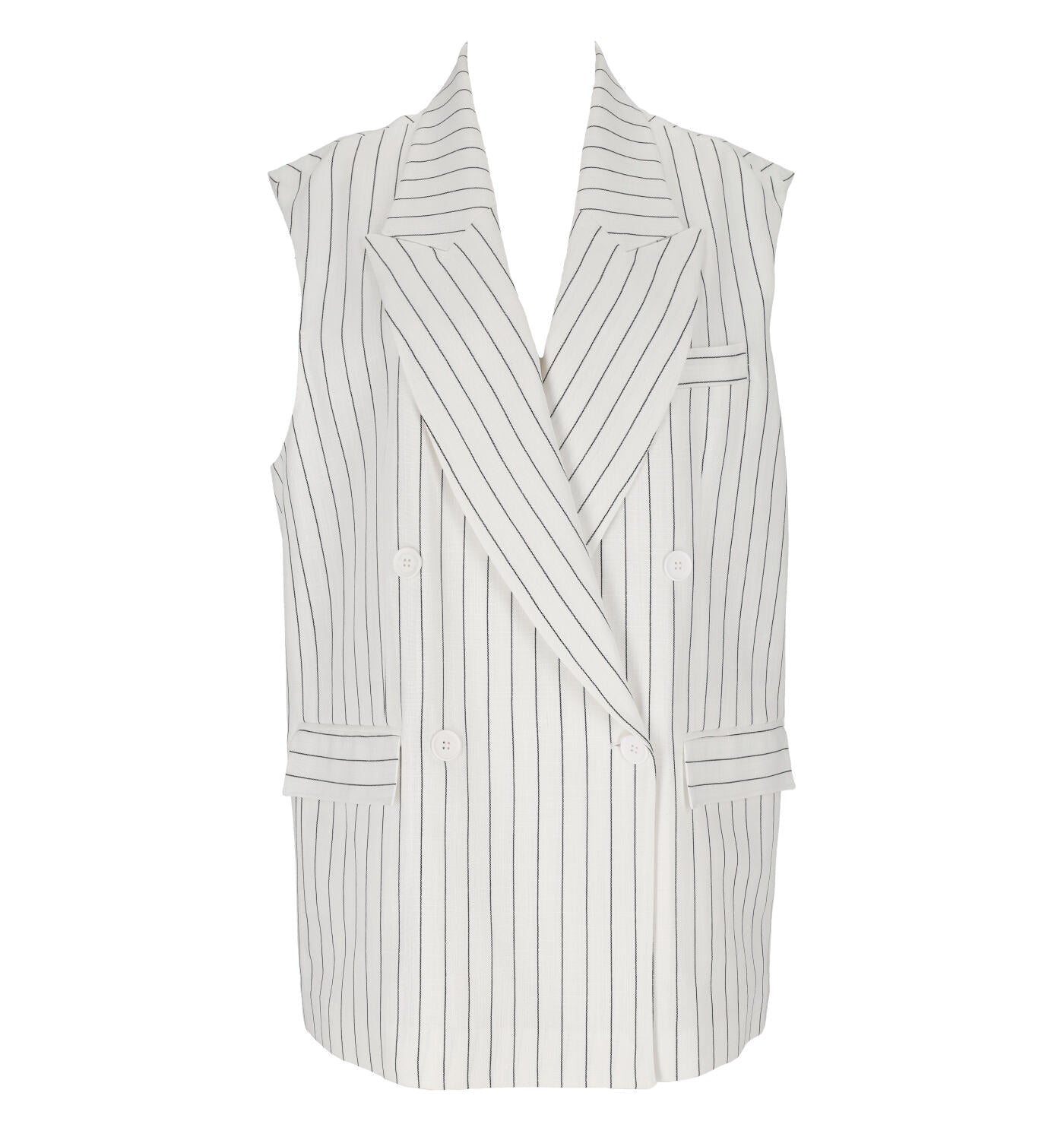 Gilet doppio petto in lino gessato