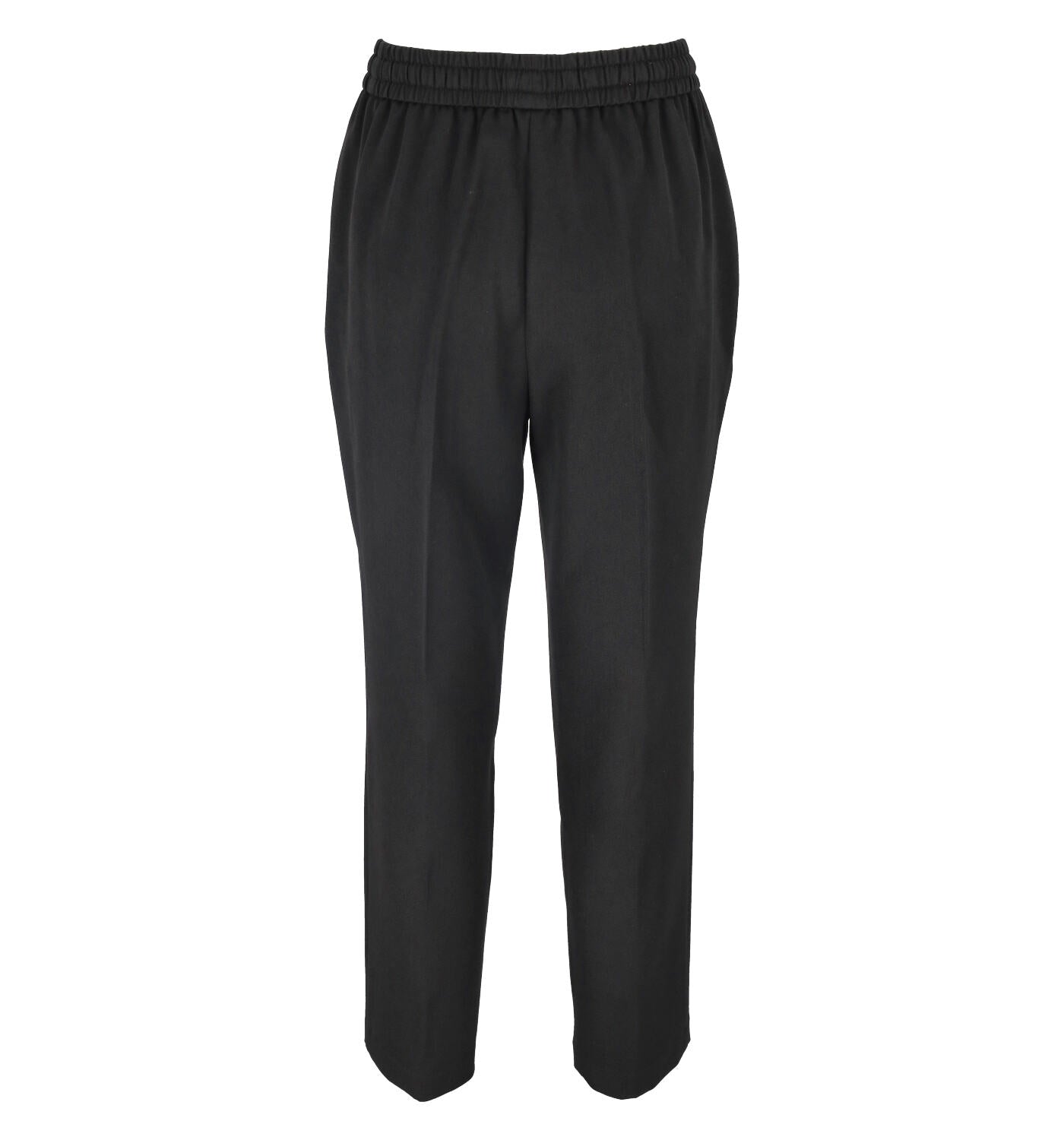 Pantalone in tessuto flanella con chiusura coulisse in vita