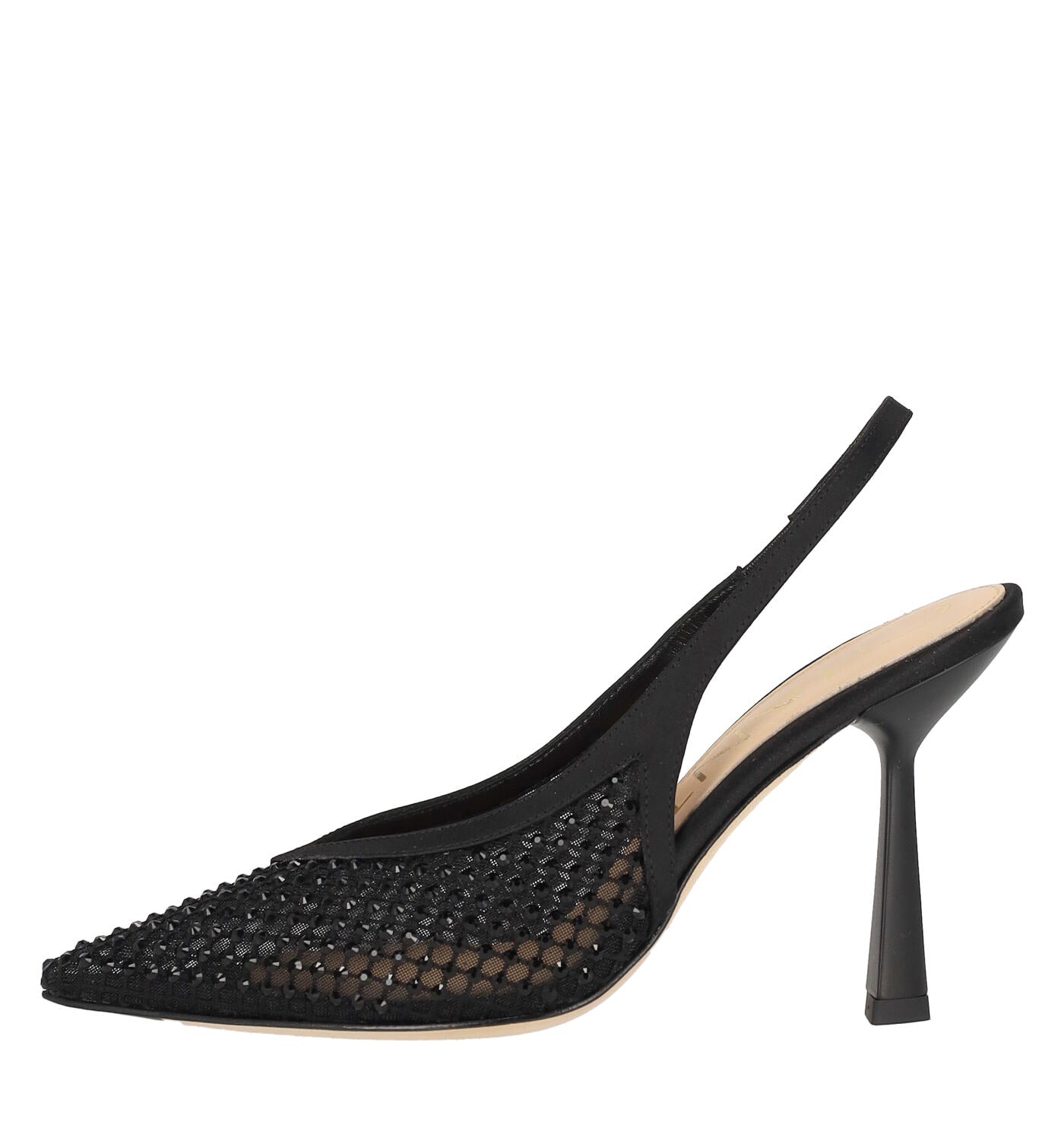 Chanel in raso e rete in strass, tacco alto 10 cm