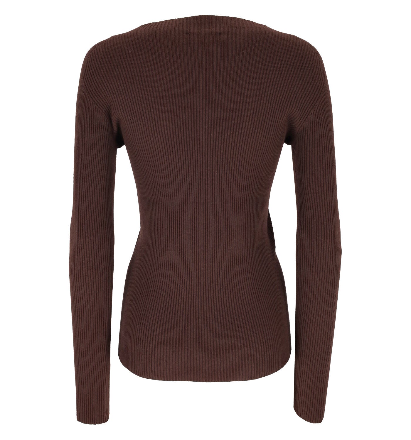 Maglia girocollo a costine slim fit