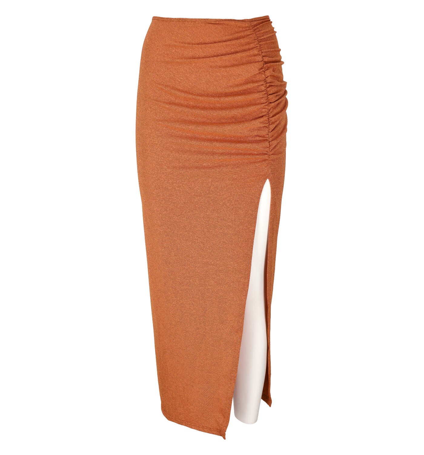 Gonna lunga copricostume con drappeggio lurex