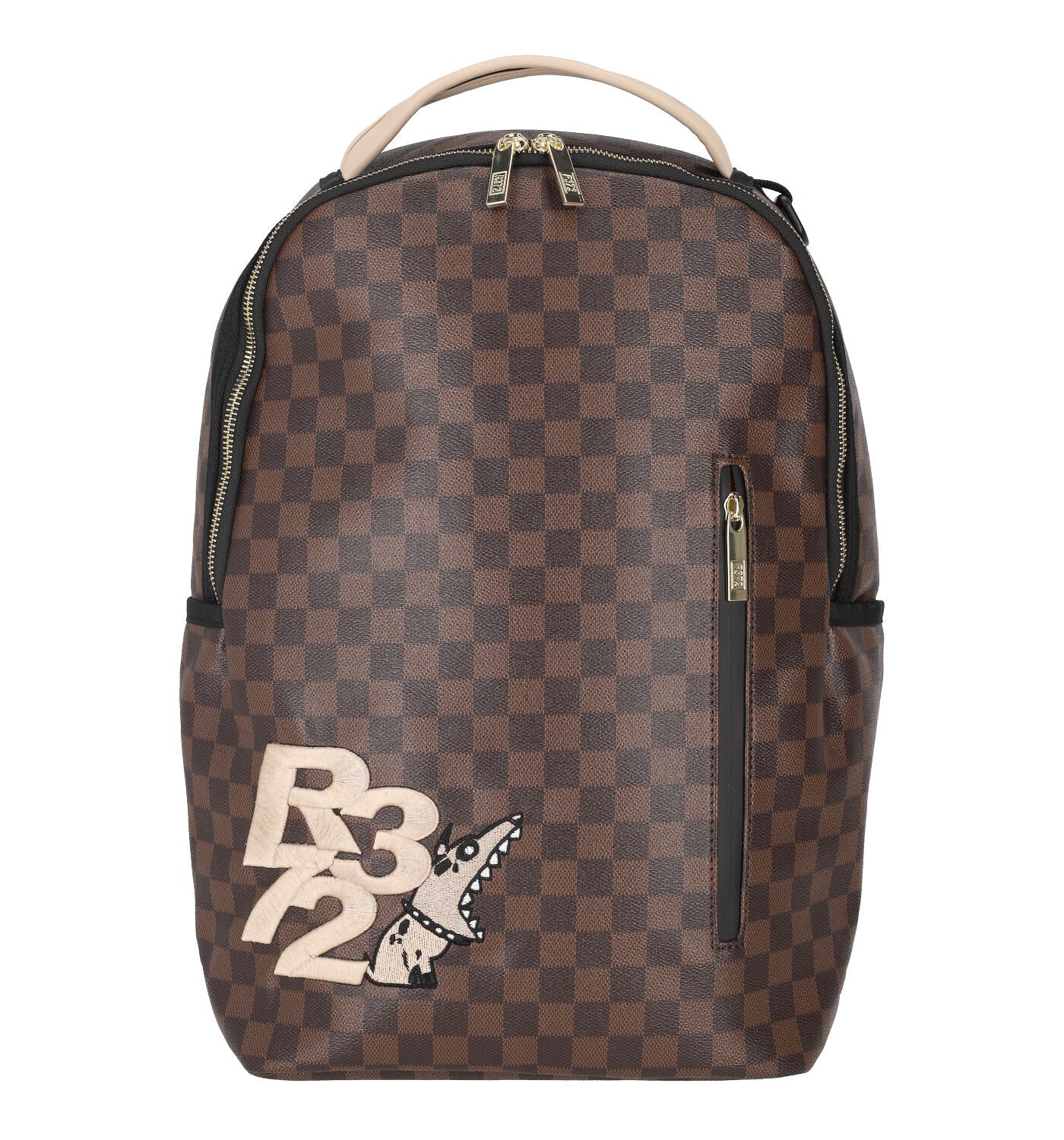 Zaino con zip frontale e patch