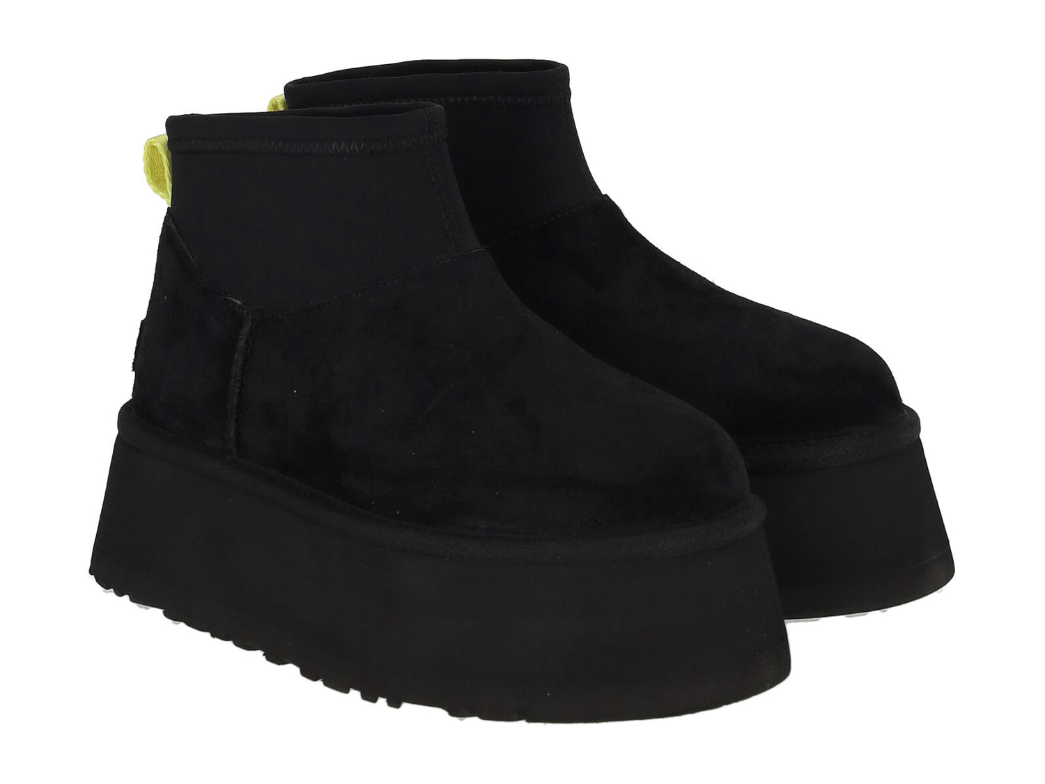 Stivaletto Mini Dipper platform in camoscio e neoprene , suola in gomma.