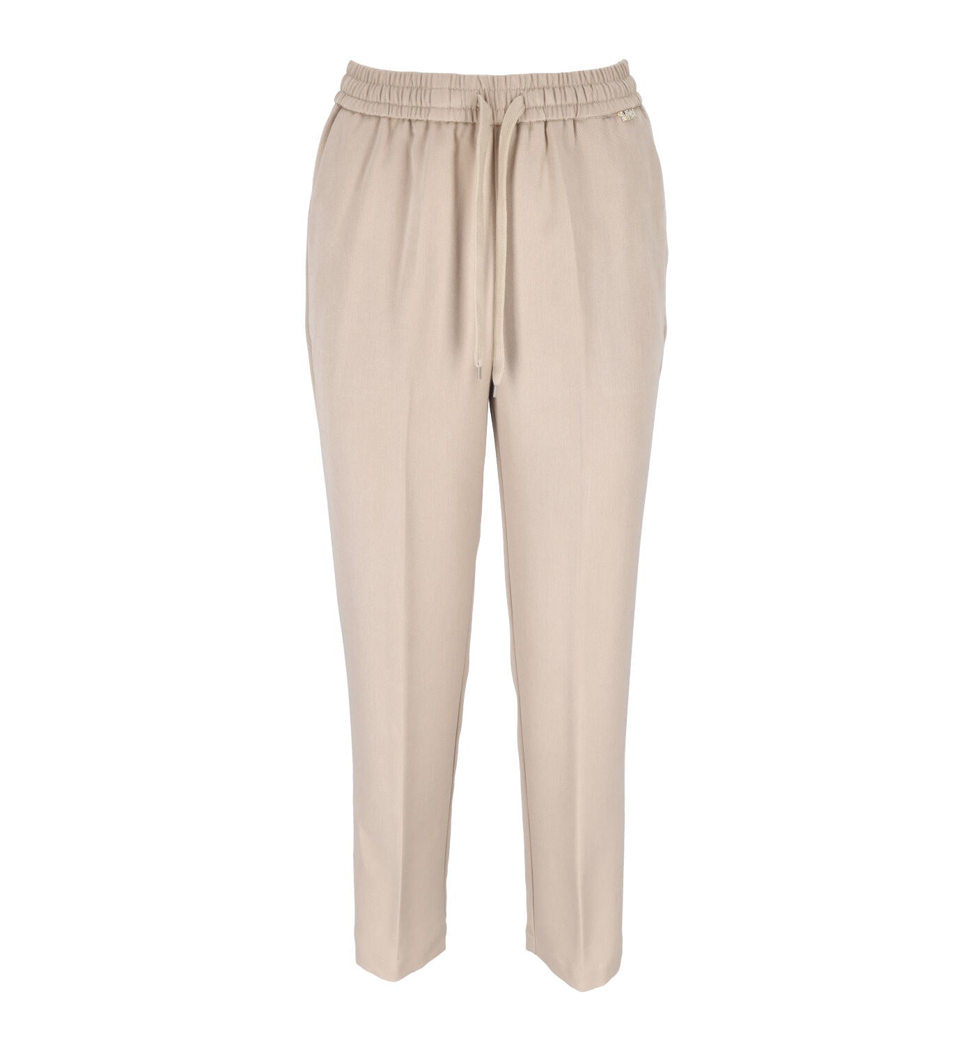 Pantalone in tessuto flanella con chiusura coulisse in vita
