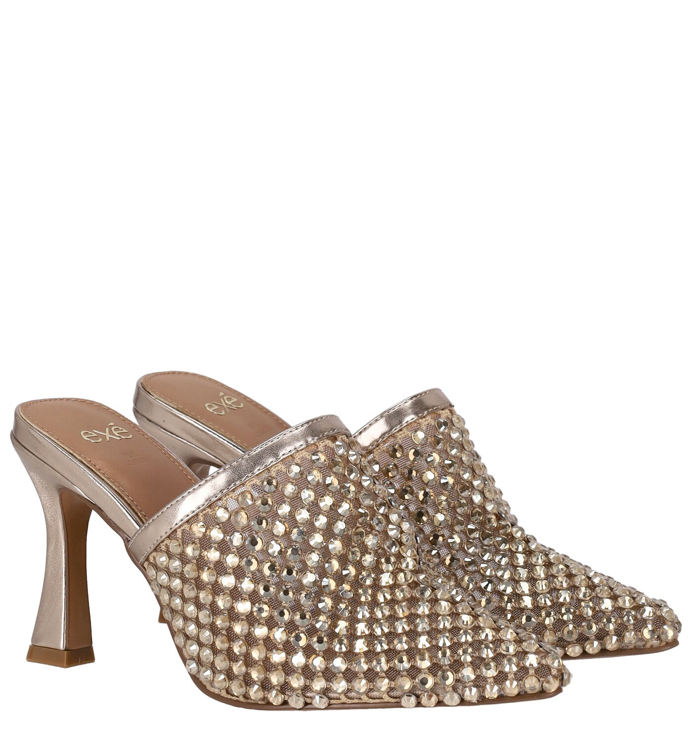 Sabot in rete e strass tacco alto 10 cm
