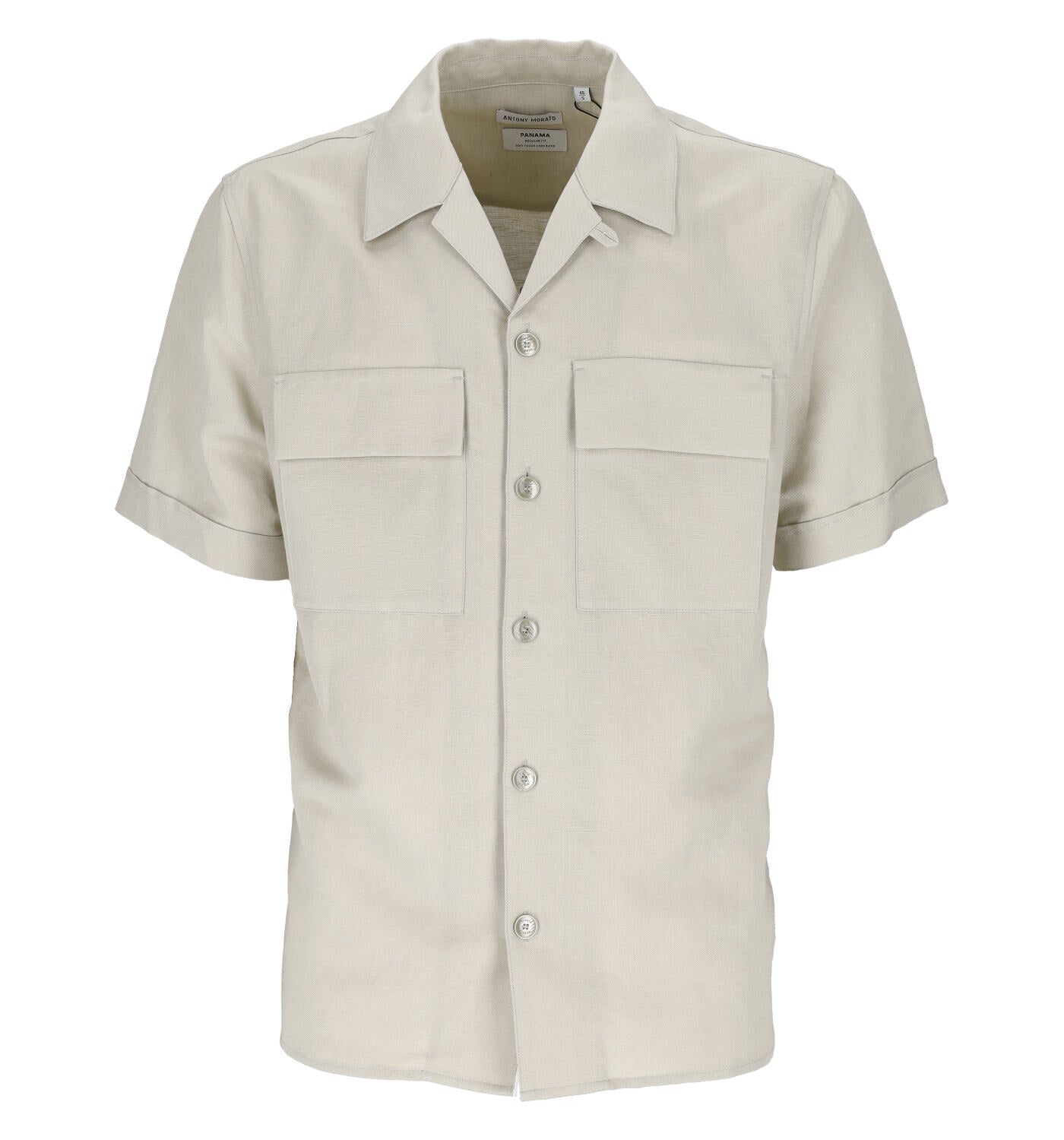 Camicia overshirt mezza manica in misto lino