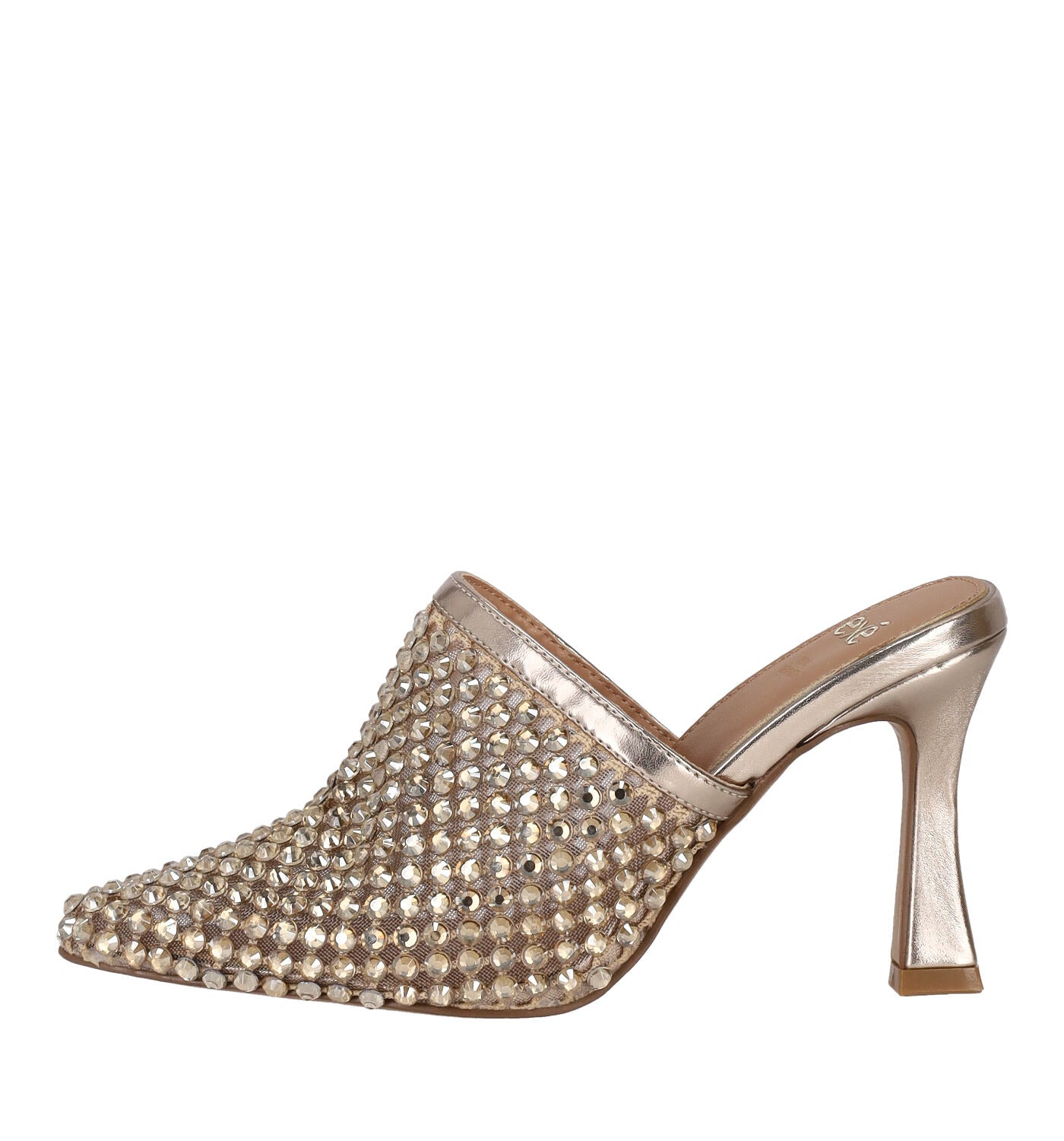 Sabot in rete e strass tacco alto 10 cm