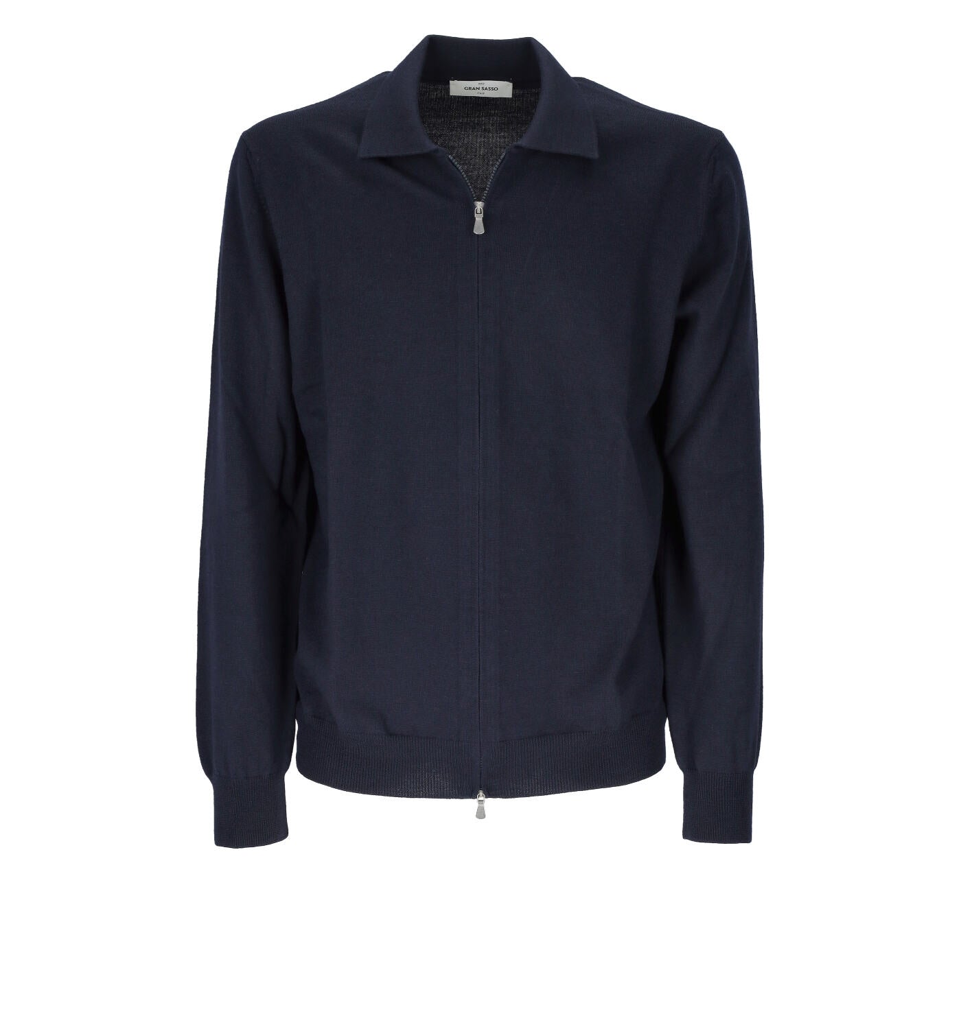 Cardigan in lana full zip collo camicia
