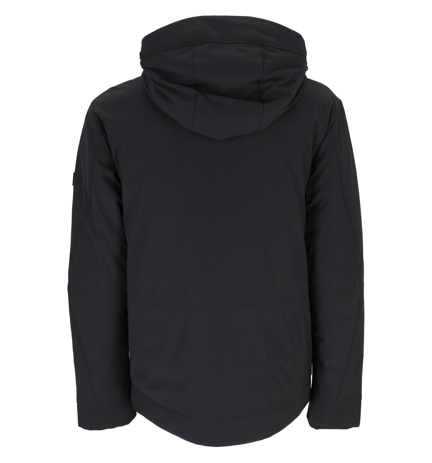 Giubbino corto spalmato con cappuccio