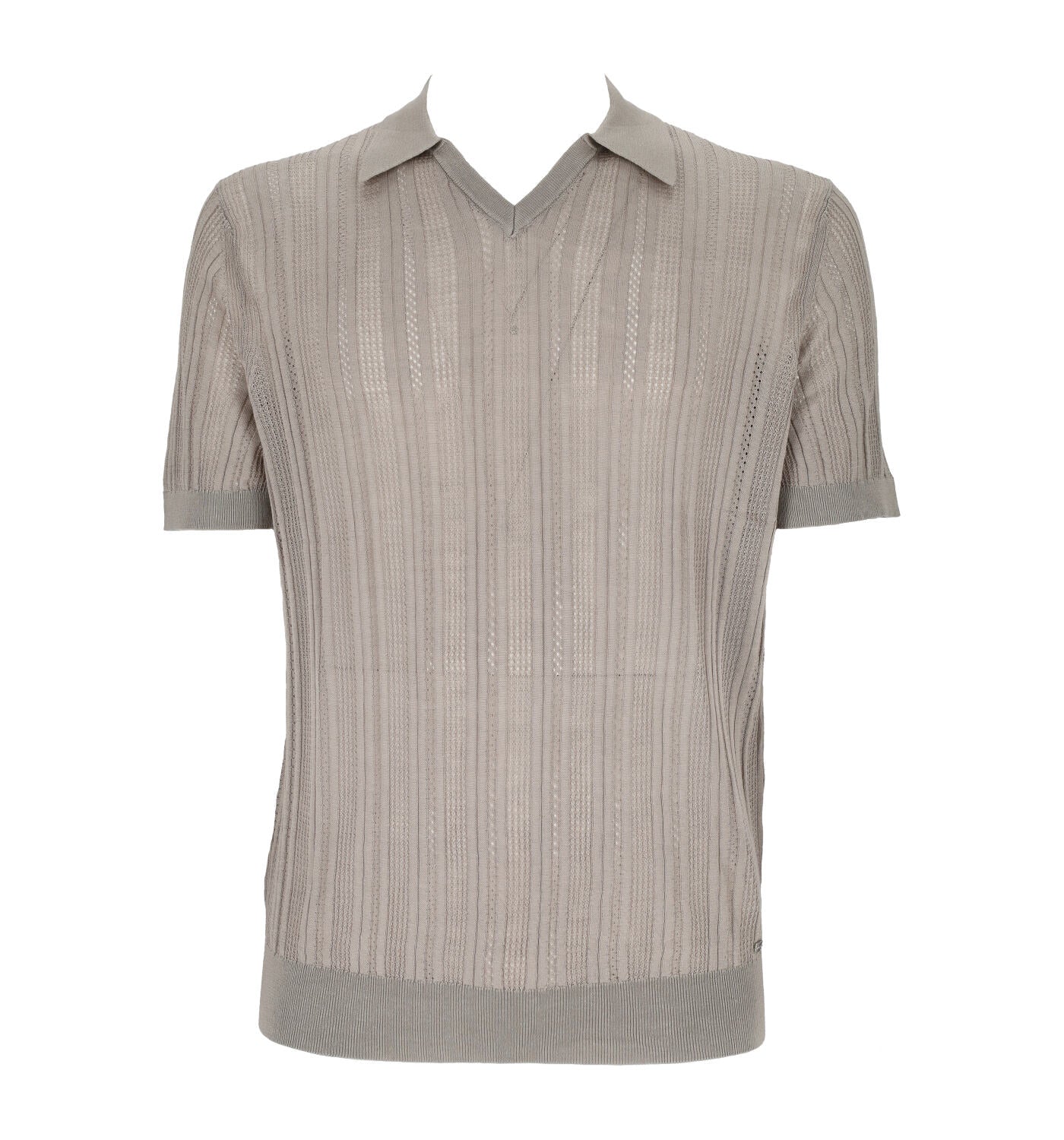 Polo bowling mezza manica traforata in crochet, finezza quattordici