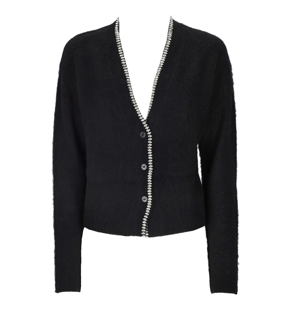 Cardigan con riporti in strass