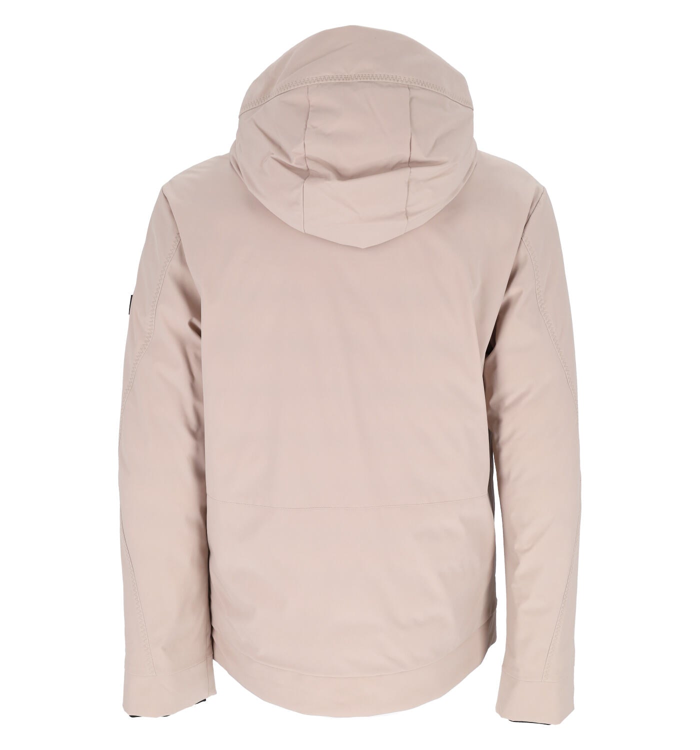 Giubbino corto spalmato con cappuccio