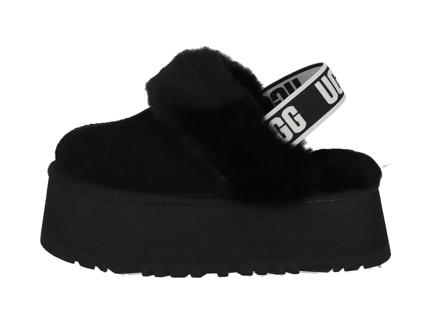 Sabot con elastico in camoscio , suola alta in gomma