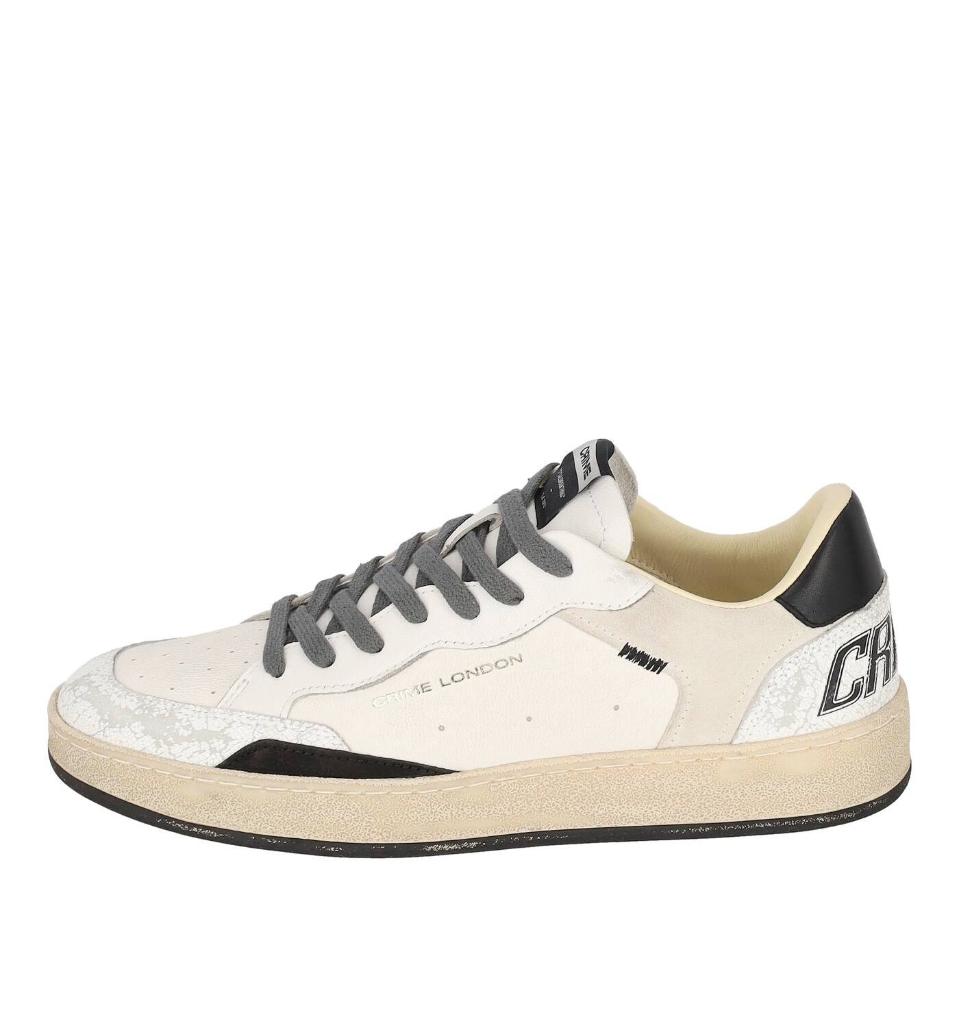 Sneakers in vitello con riporto nero