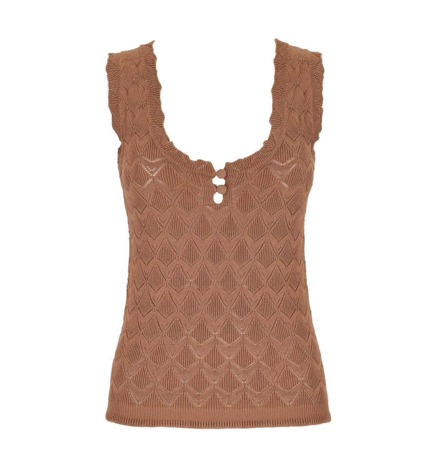 Top traforato con scollo a V