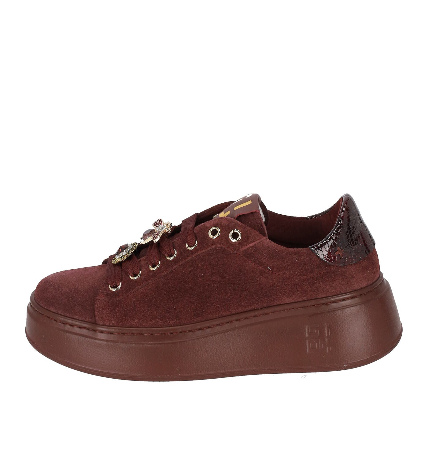 Sneakers platform in camoscio
