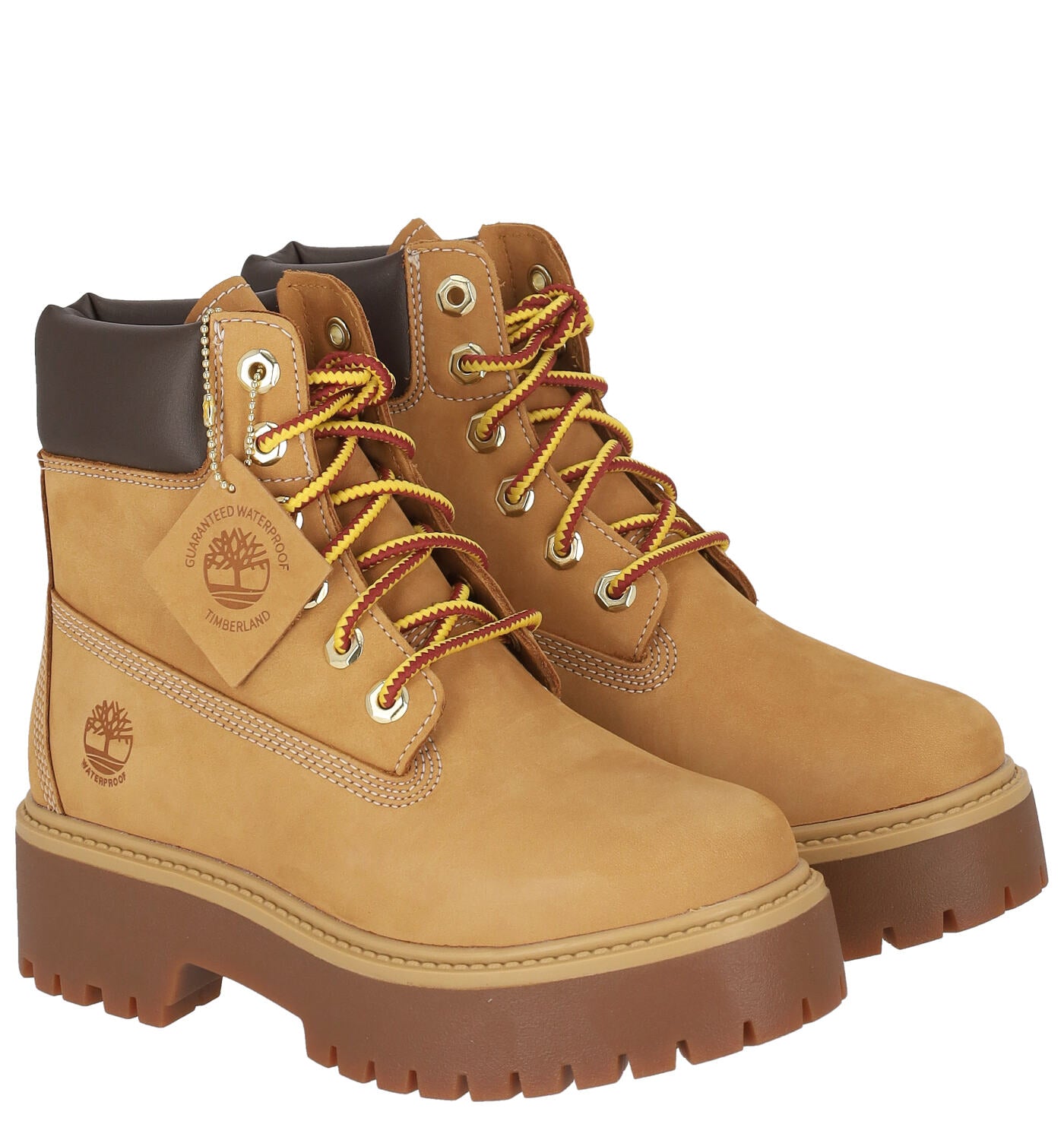 Anfibio con lacci platform in nabuk , suola in gomma .