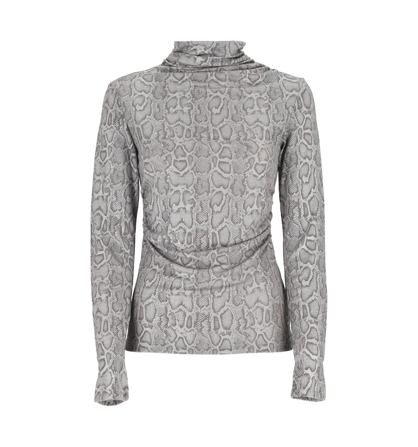 Maglia collo alto stampa pitone