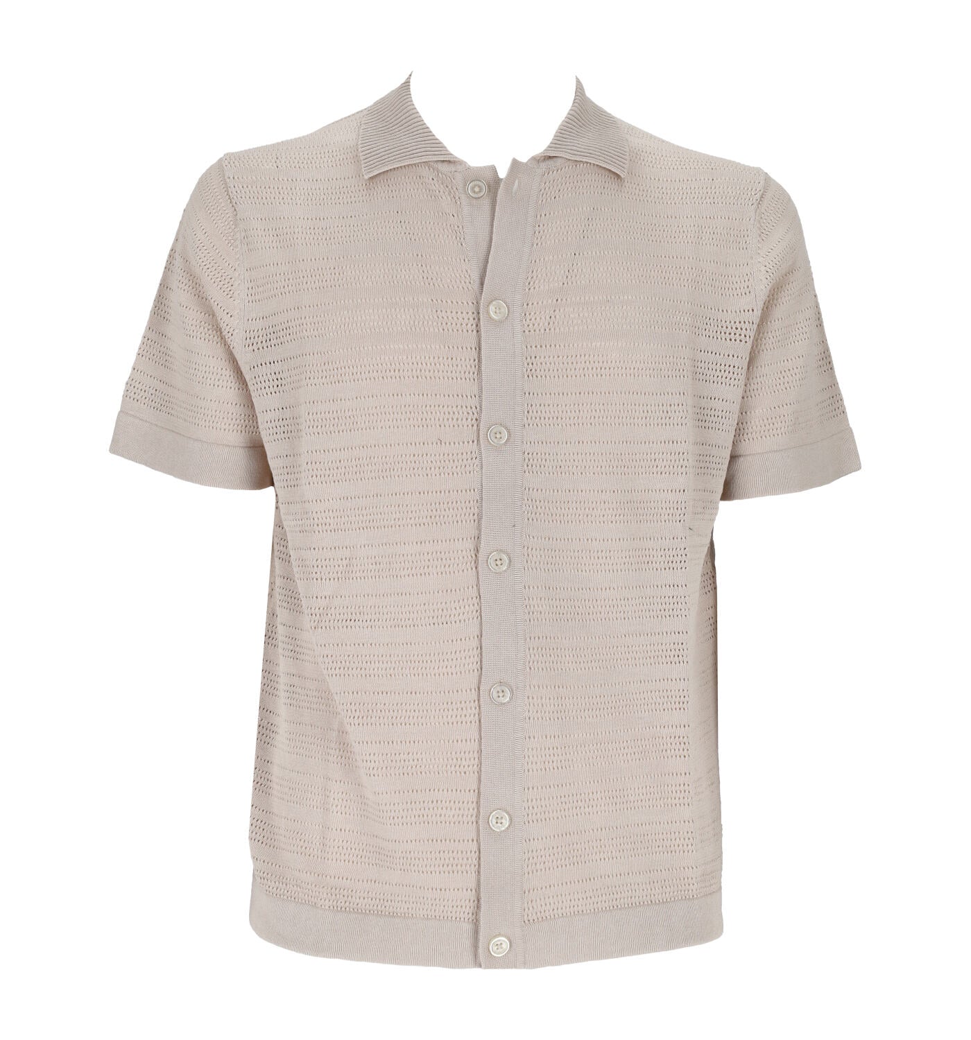 Polo camicia mezza manica in misto lino