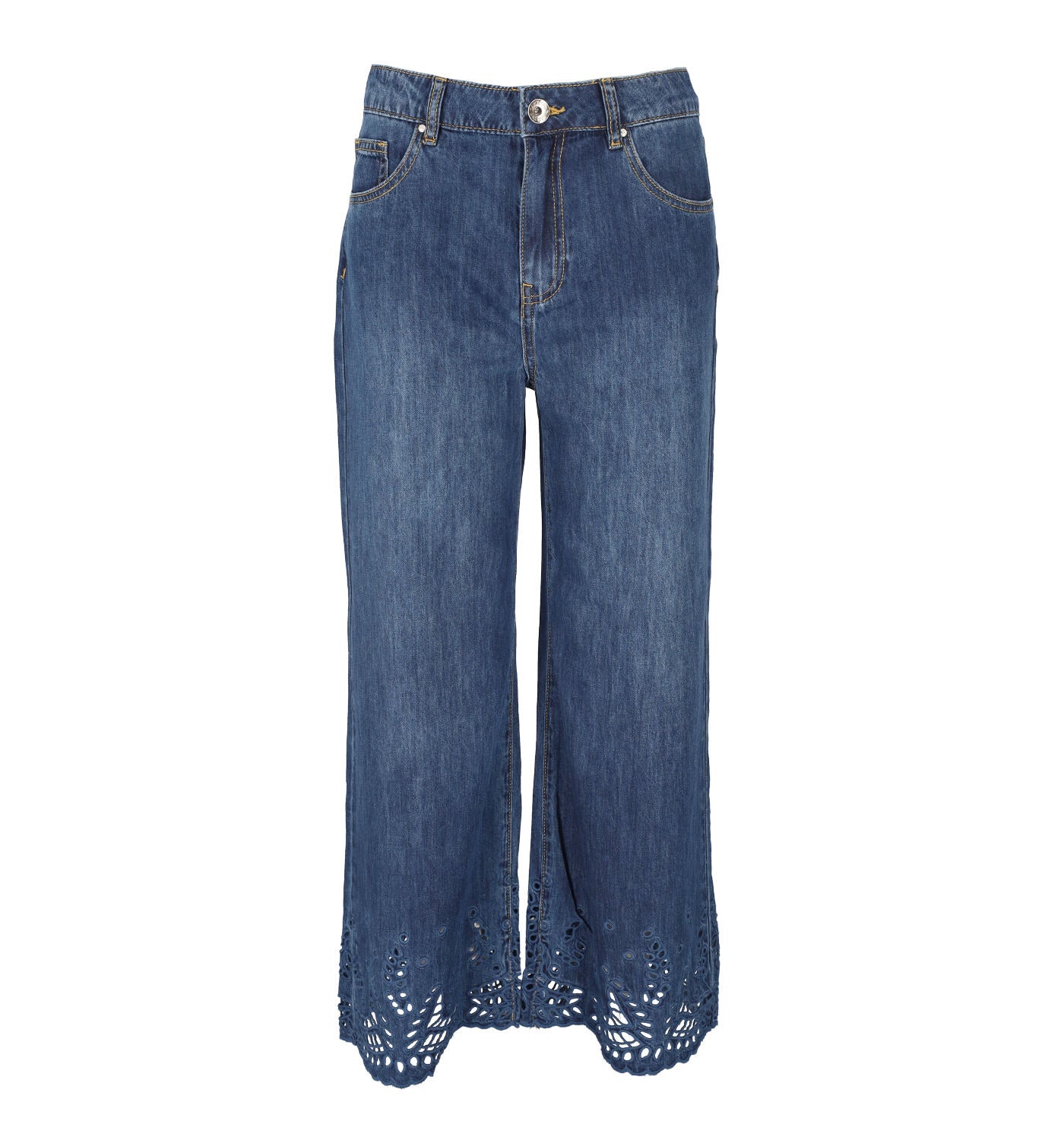 Jeans palazzo traforato