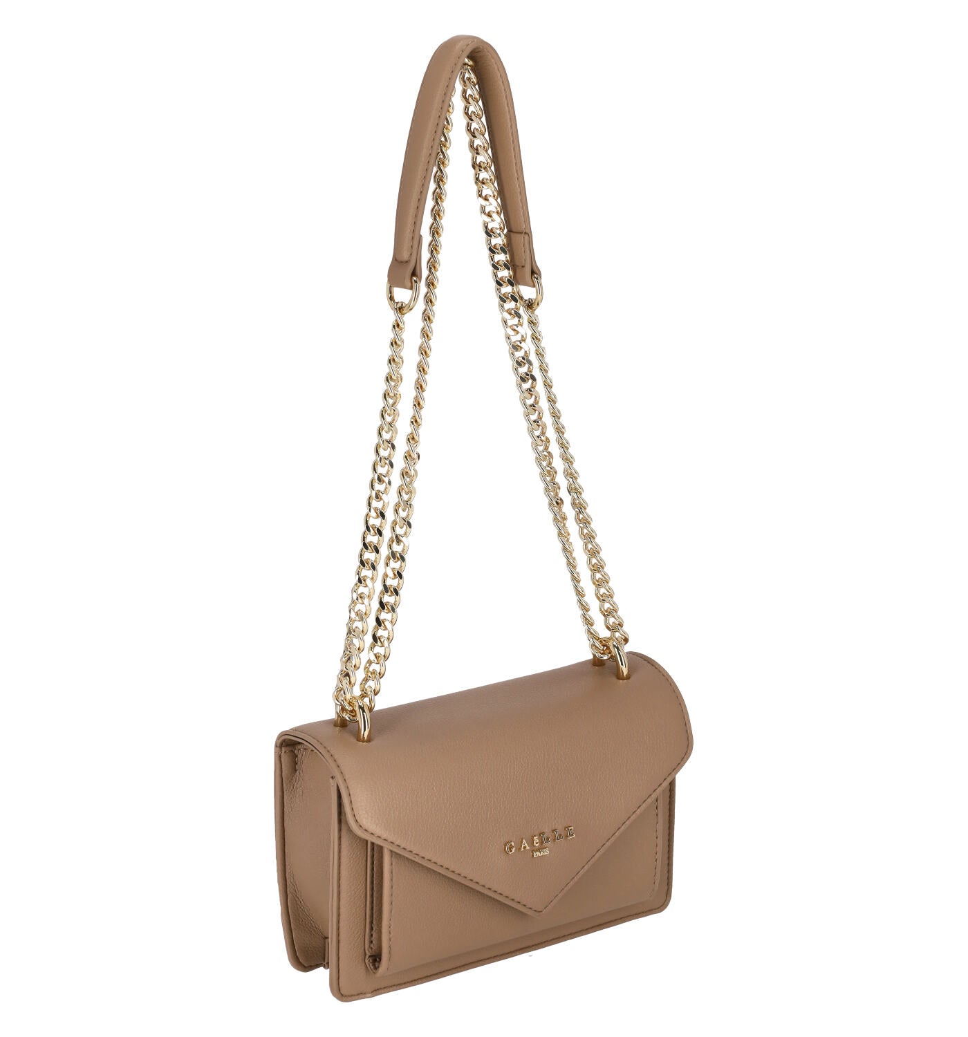 Tracolla con doppia catena oro , chiusura con bottone