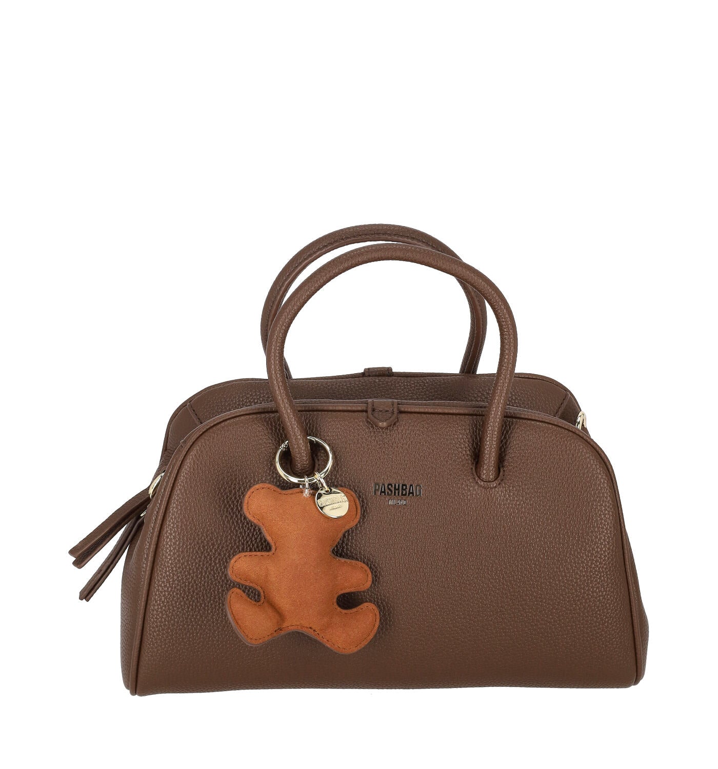 Borsa bauletto piccolo con ciondolo orso e tracolla regolabile