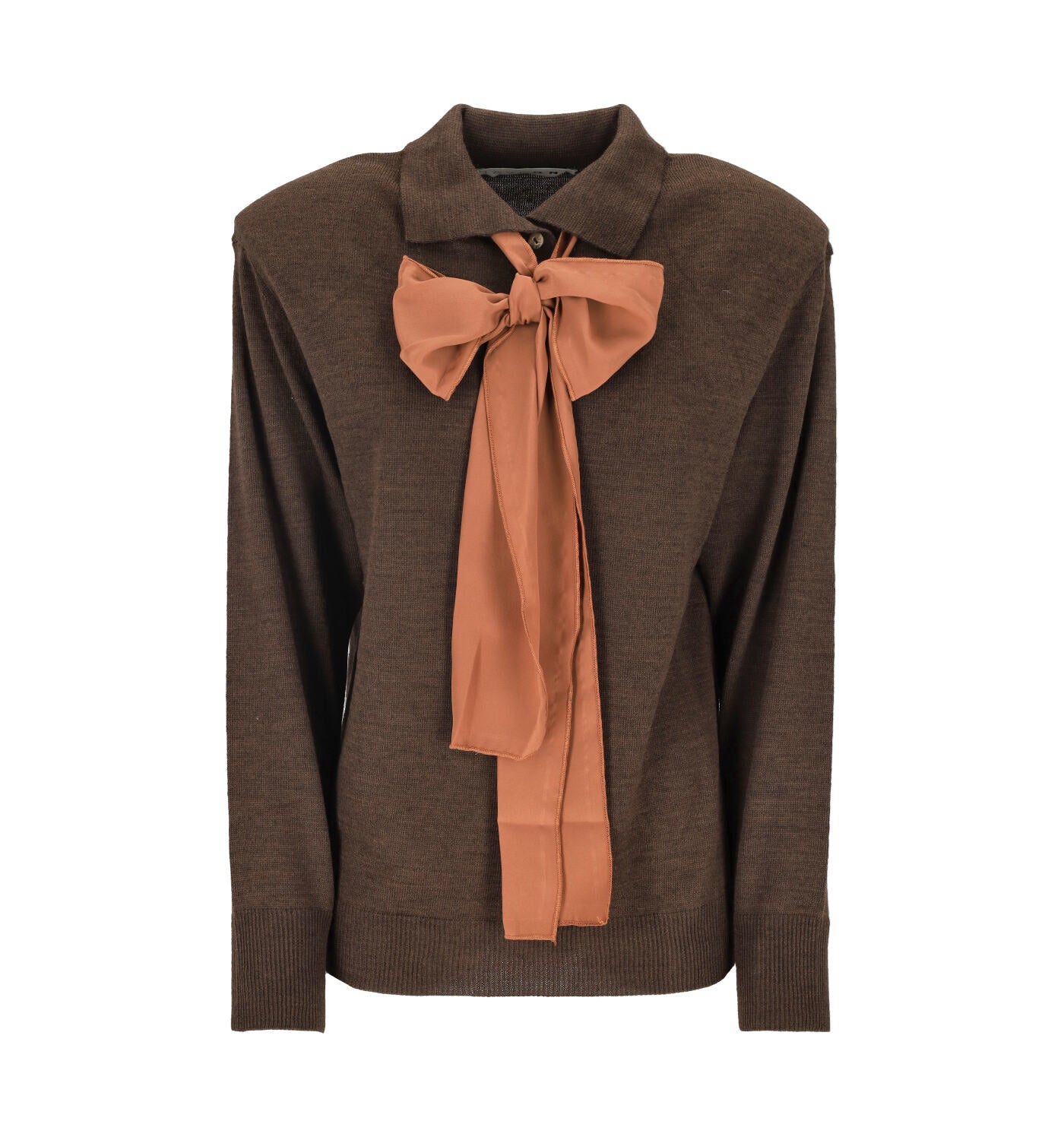 Polo in lana con fiocco e spalline