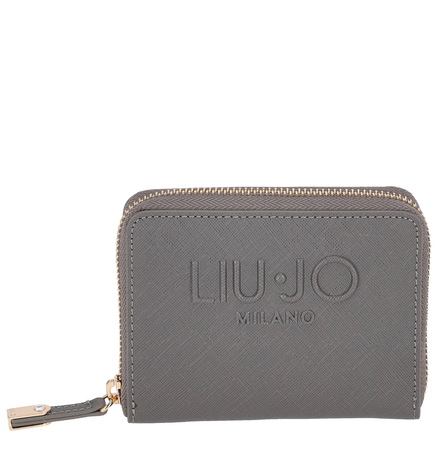 Portafoglio piccolo in pelle saffiano con zip around