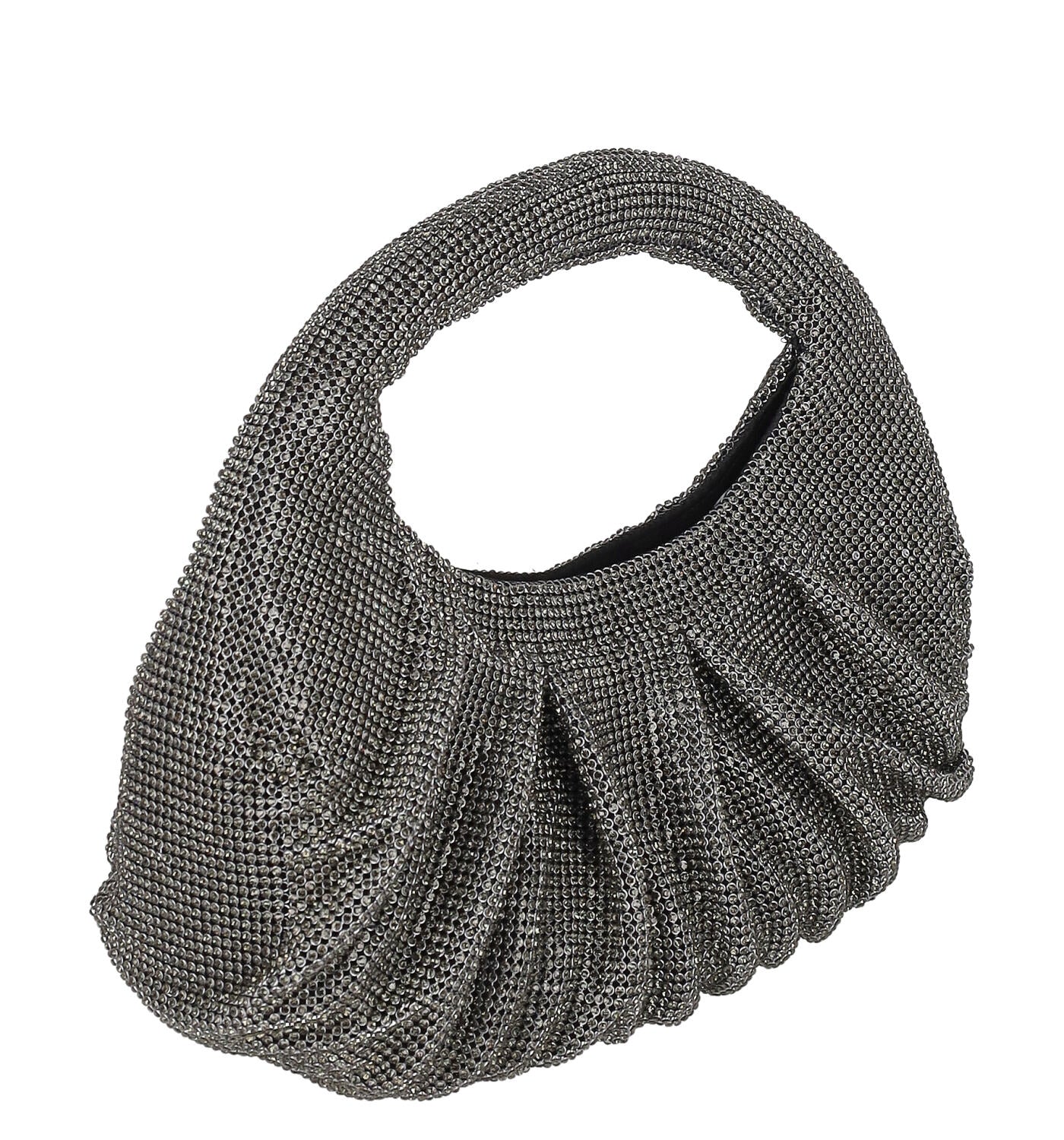 Borsa a amano in maglia con strass